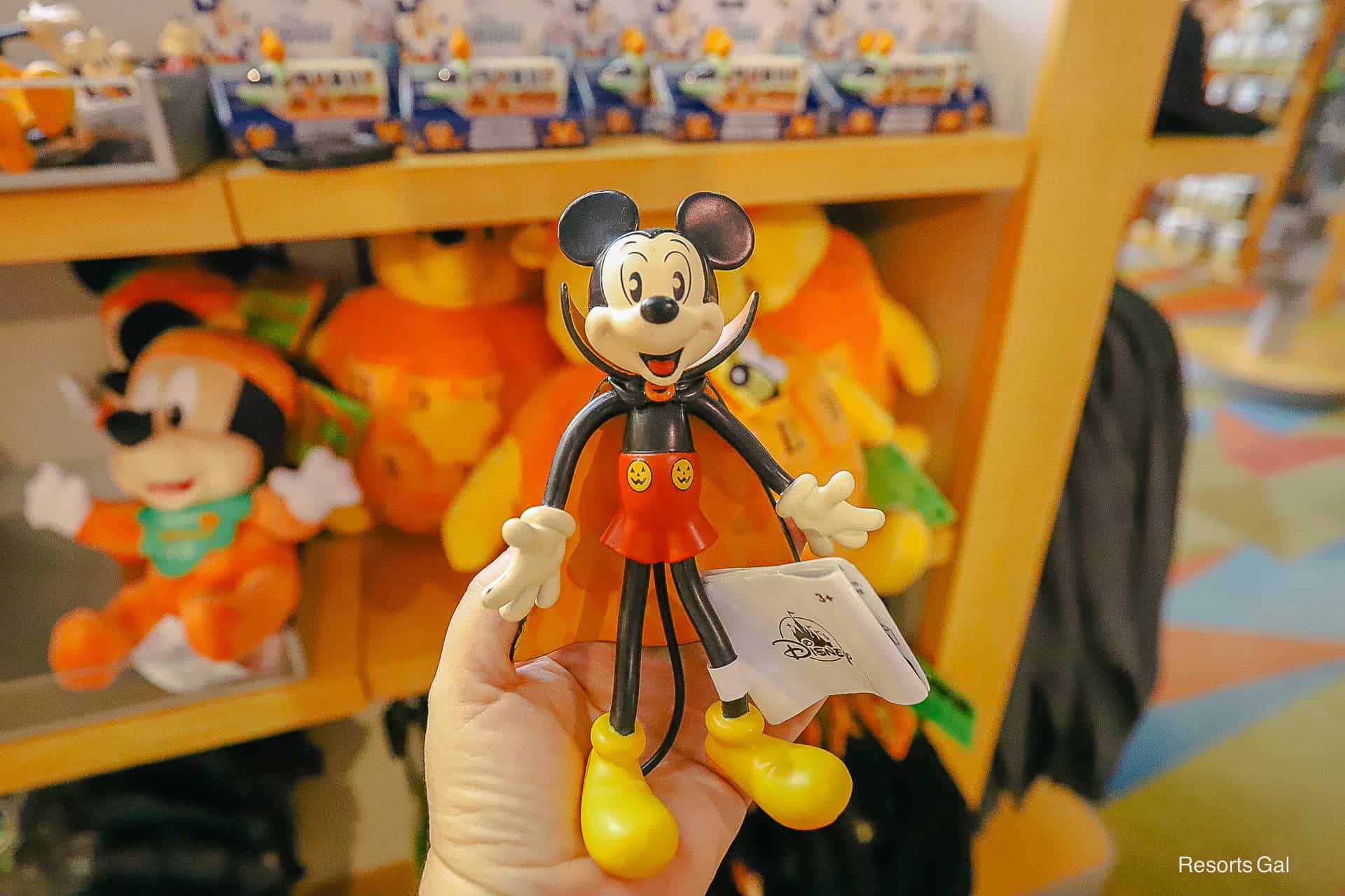 a toy stretch figurine of Halloween Vampire Mickey Mouse