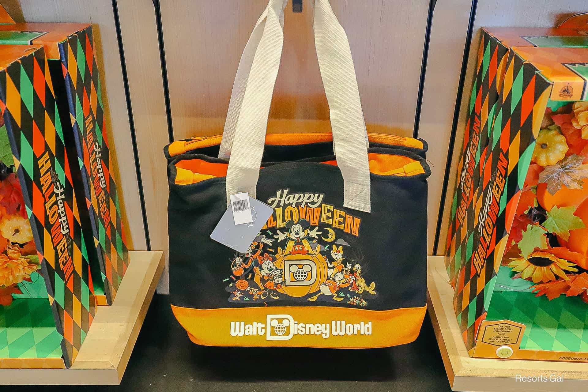 front of the Happy Halloween discounted item with purchase tote back
