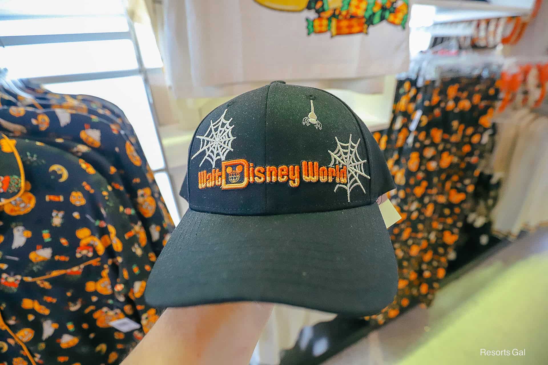 Walt Disney World logo Halloween hat with cobwebs