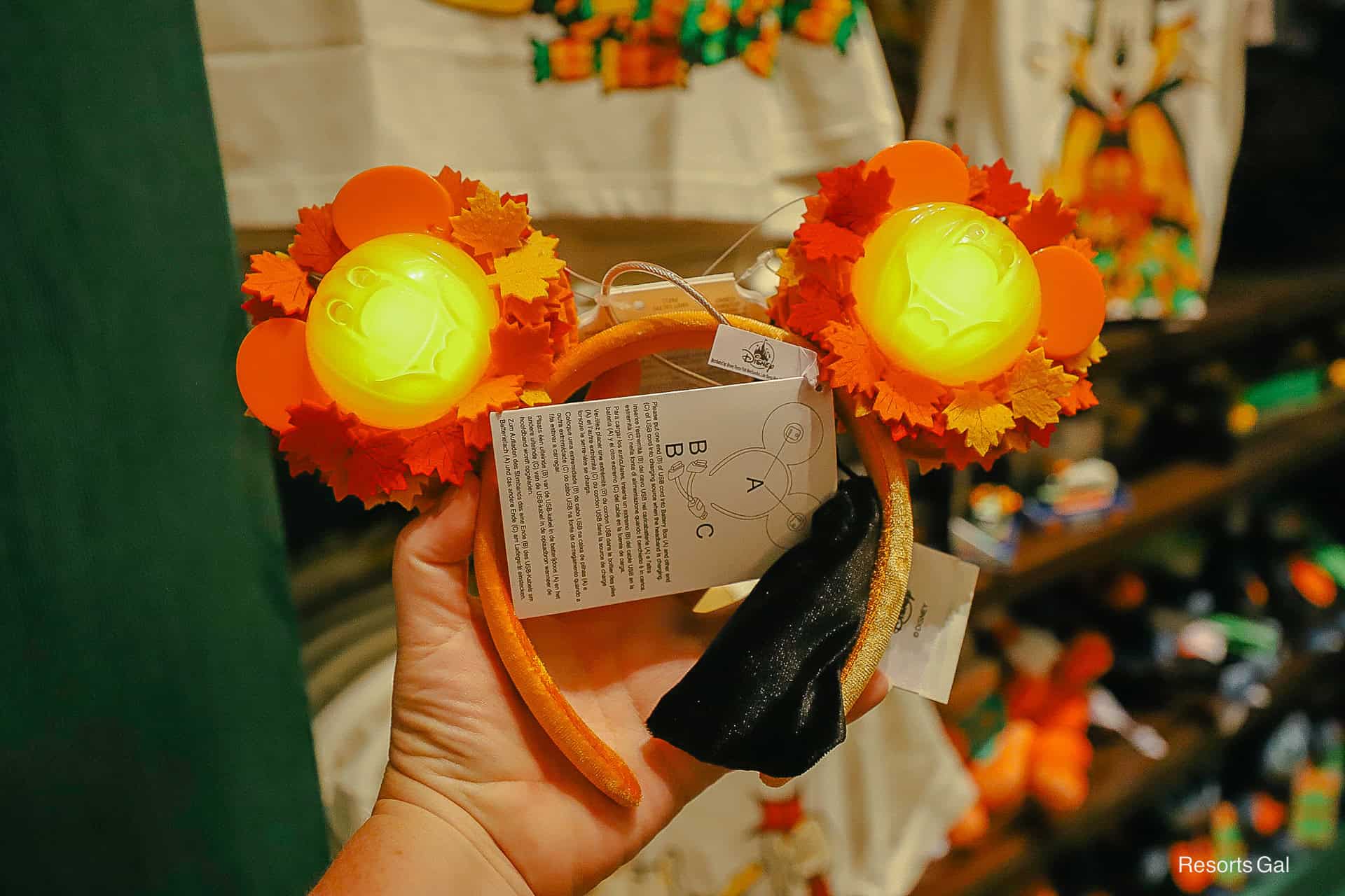the light up Halloween ears with the lights on