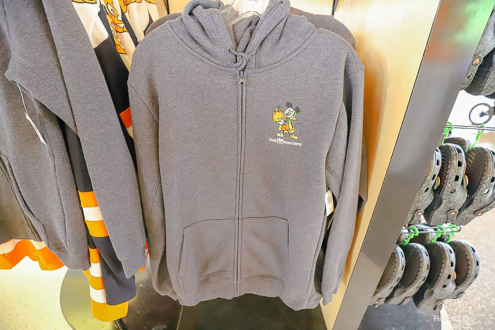 Vampire Mickey Mouse Zip Hoodie front for Halloween Disney World Merchandise 2026