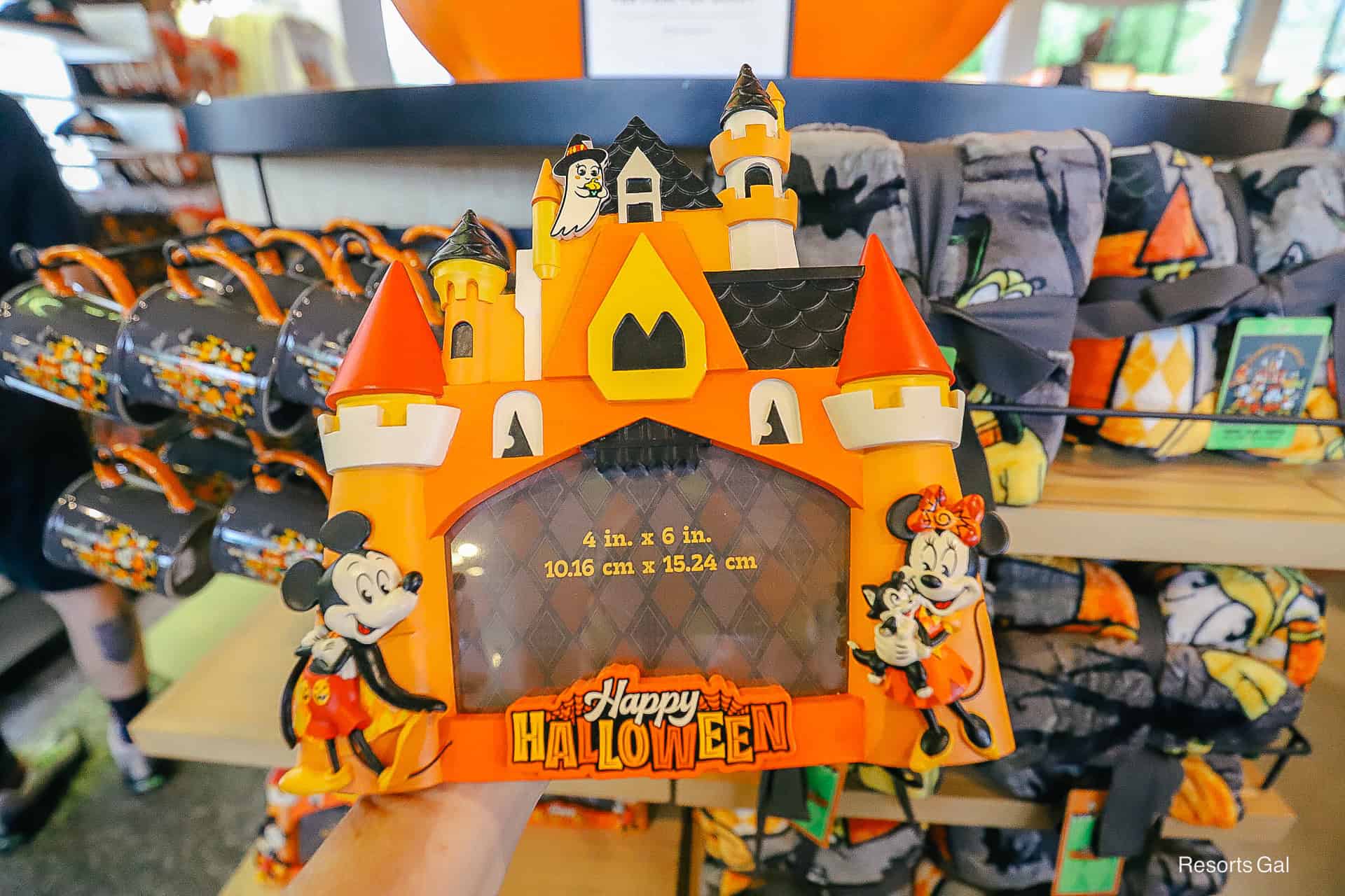 Happy Halloween photo frame with Mickey and Minnie Mouse