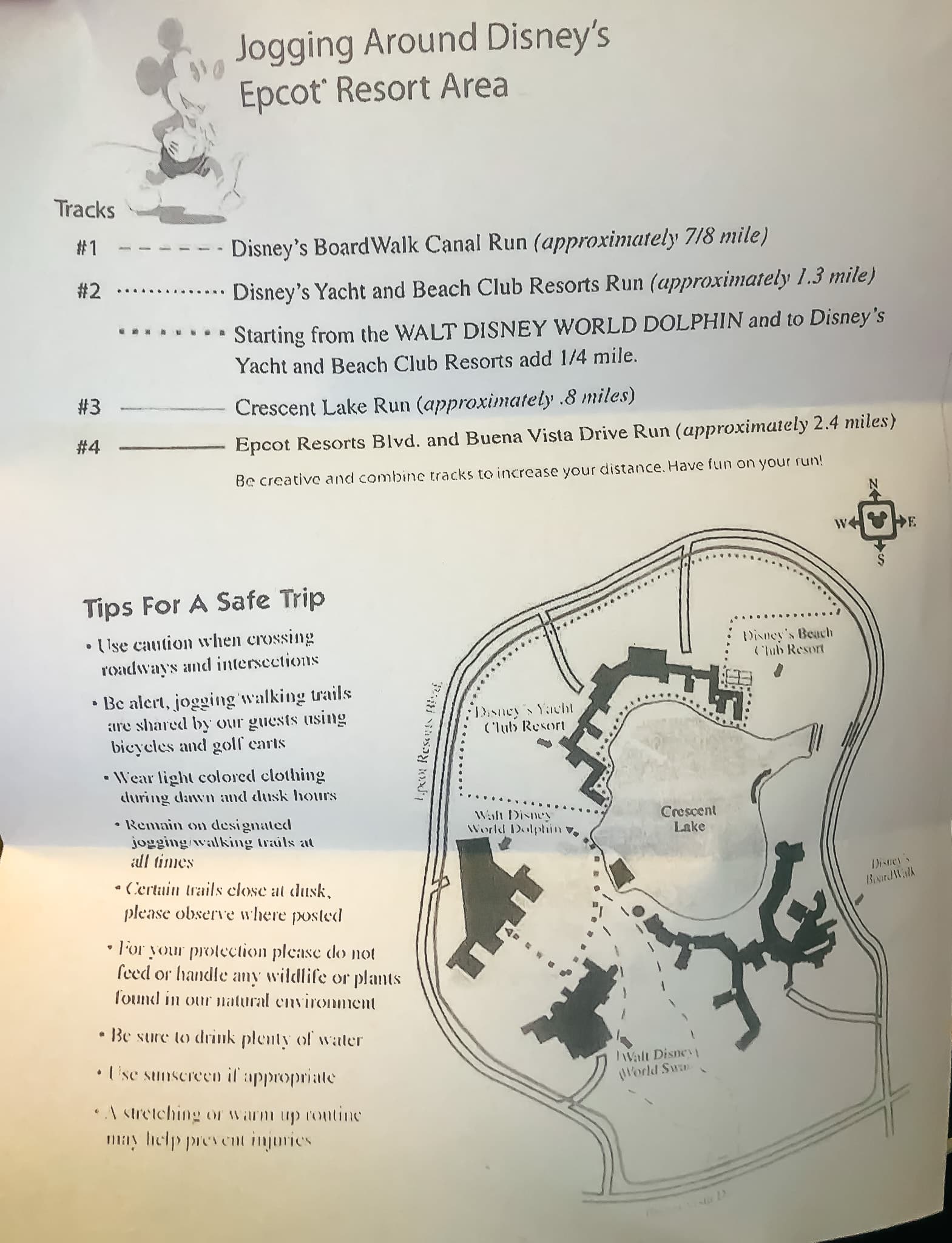 a trail map that shows various trails among the Epcot Resorts 