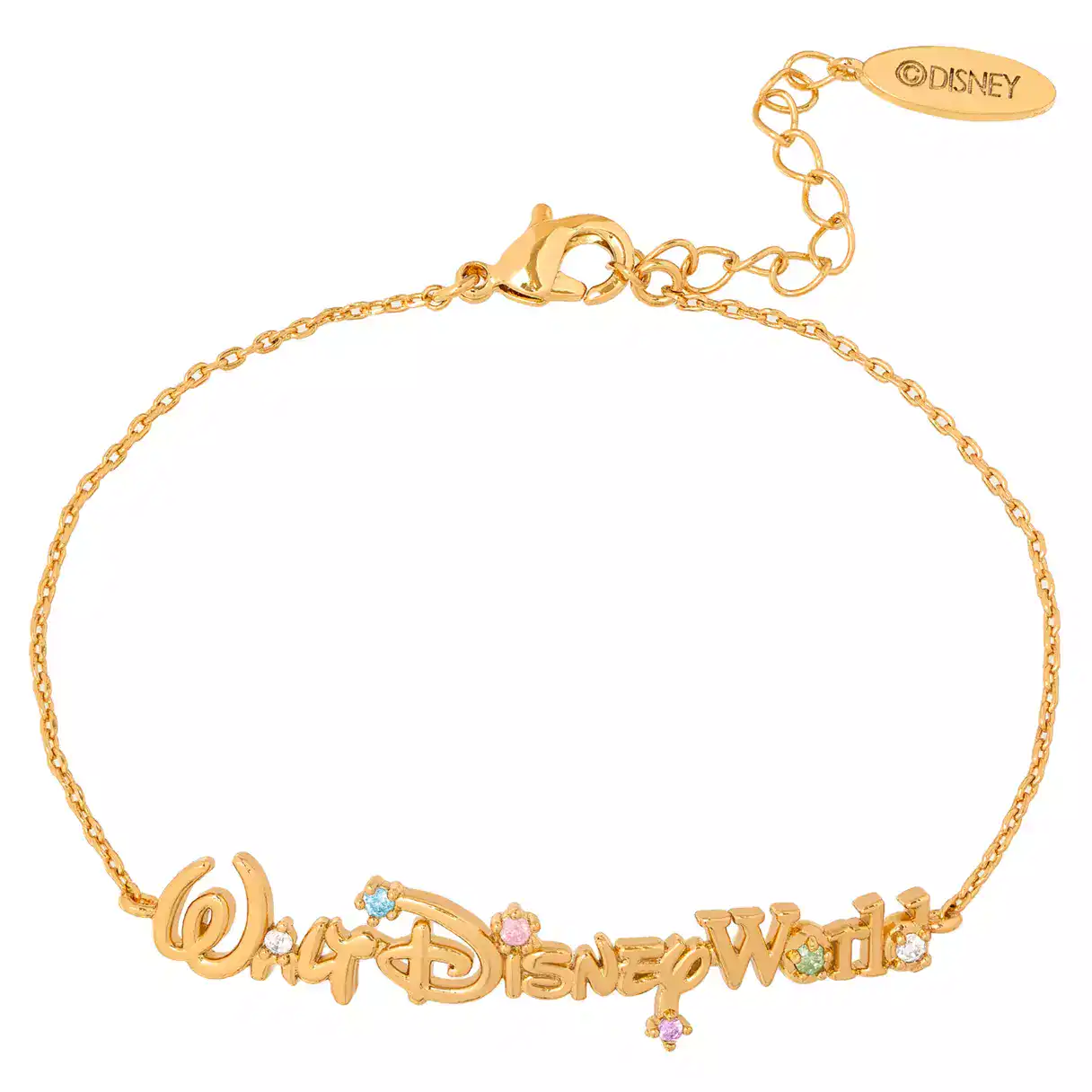 closeup of the Walt Disney World Girls Crew logo bracelet 