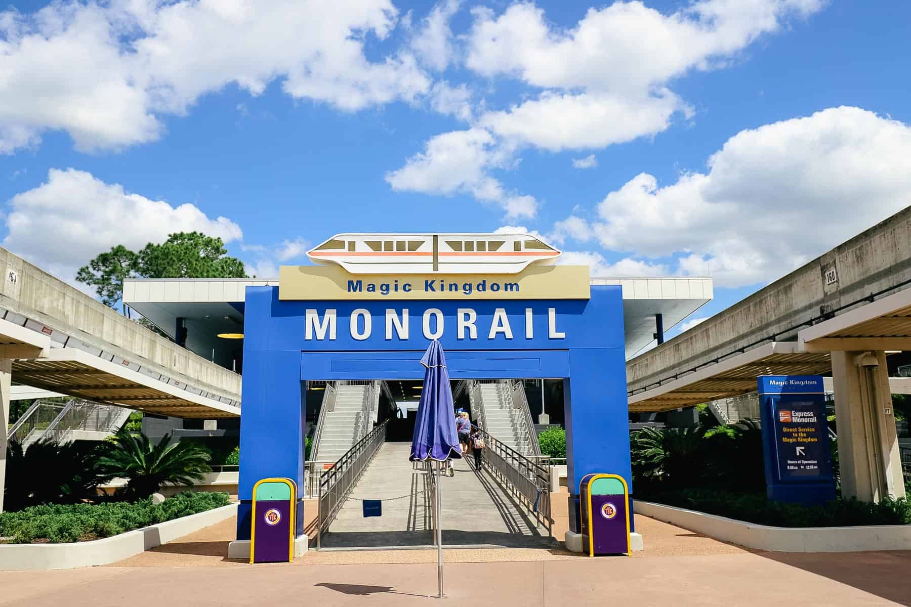 The entrance at the Transportation and Ticket Center to the Magic Kingdom monorail. 