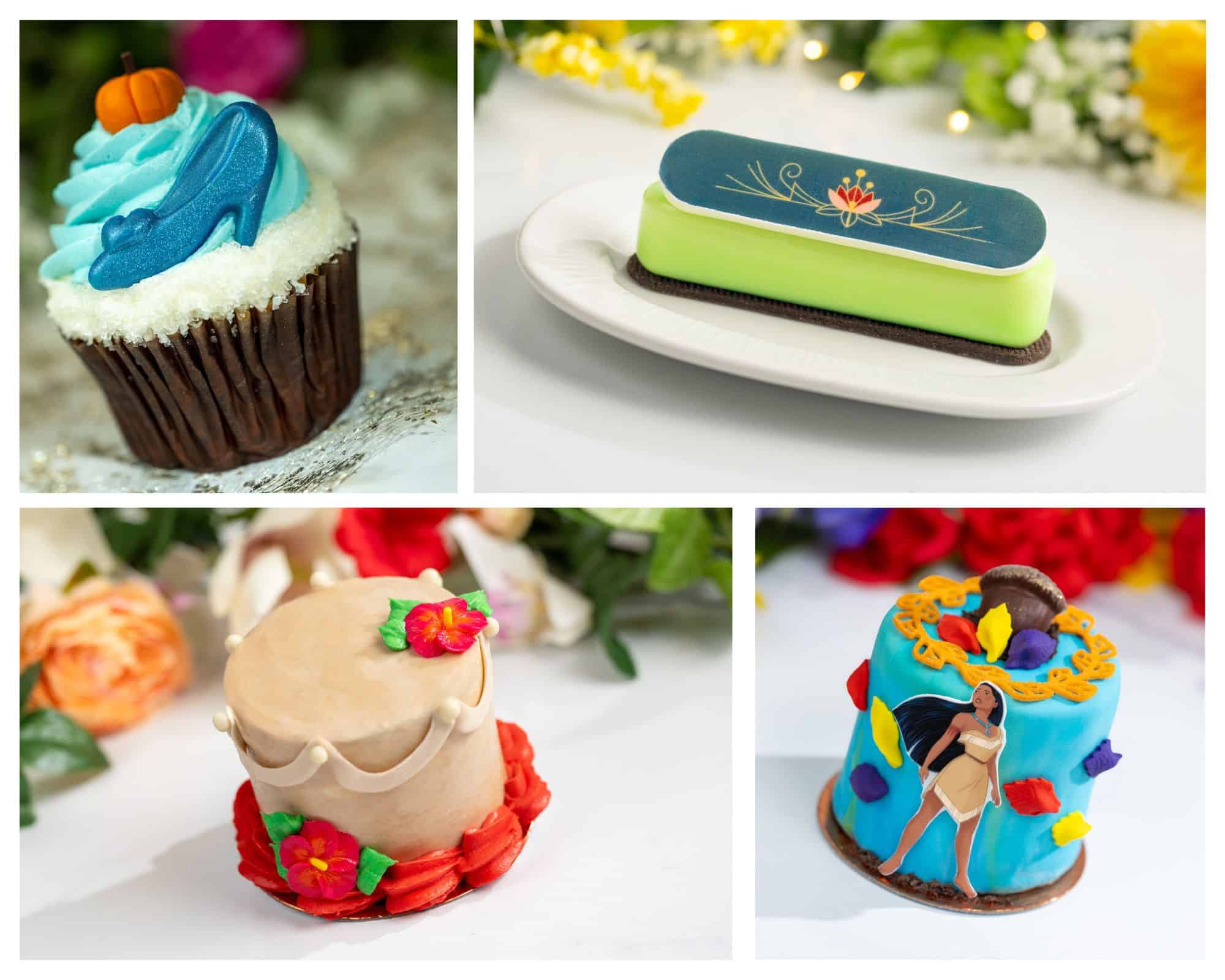 a collage featuring four desserts for World Princess Week at Disney World in 2025 