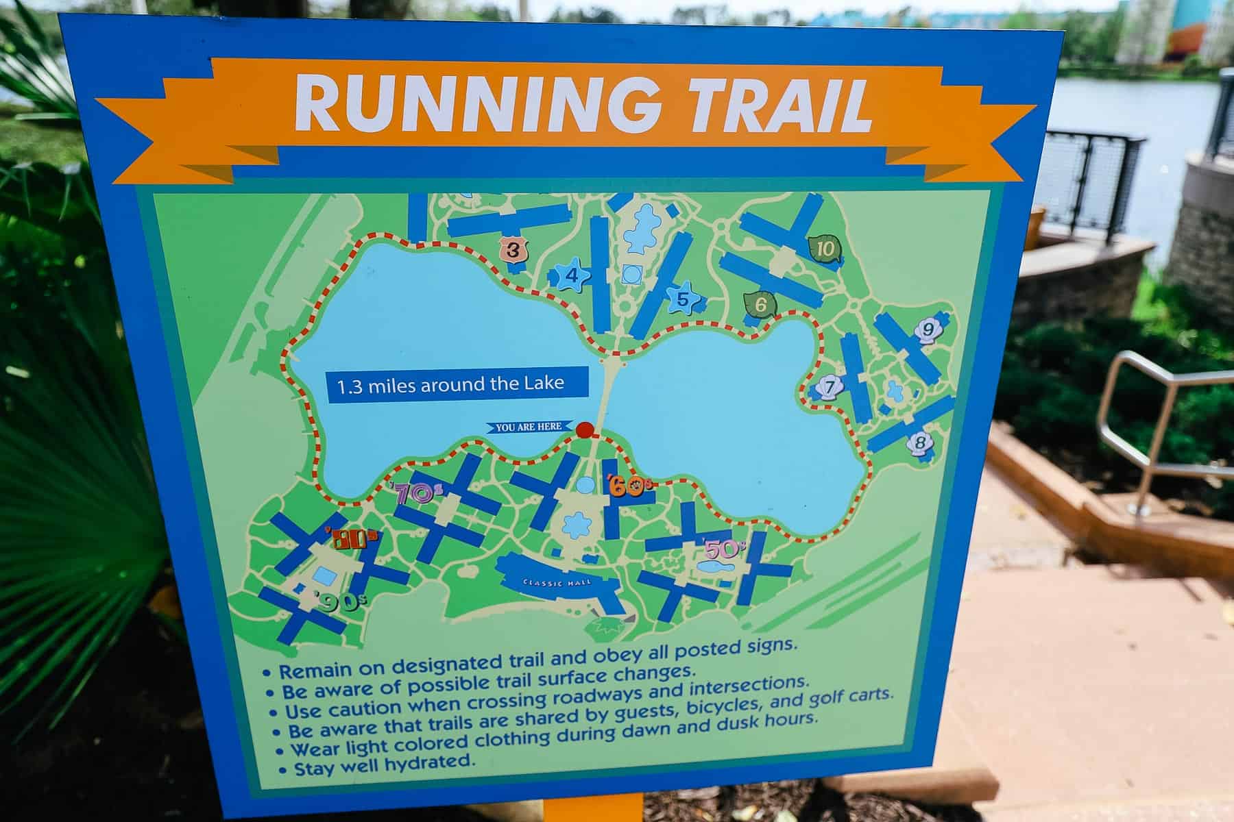 map of running trail between Pop Century and Art of Animation 