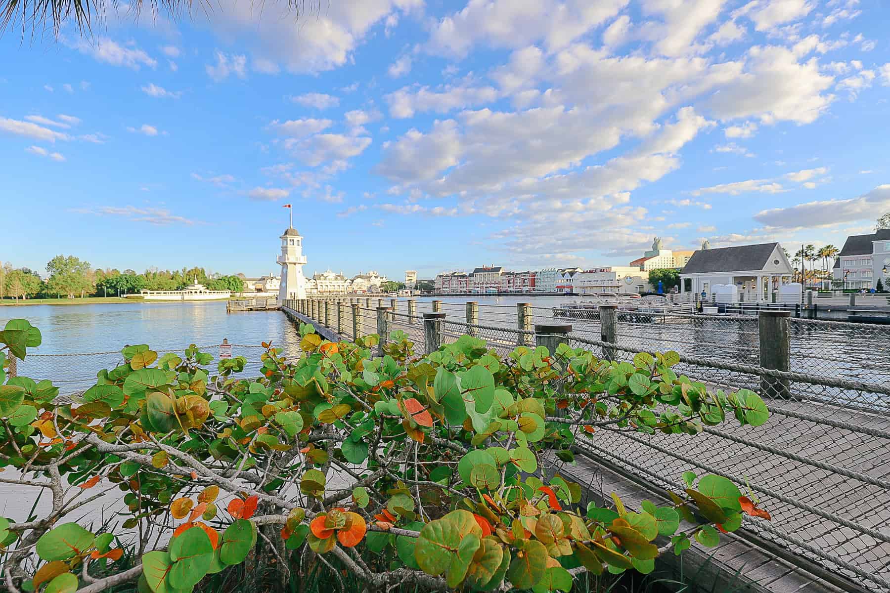 the bridge leading to the Yacht Club's lighthouse 