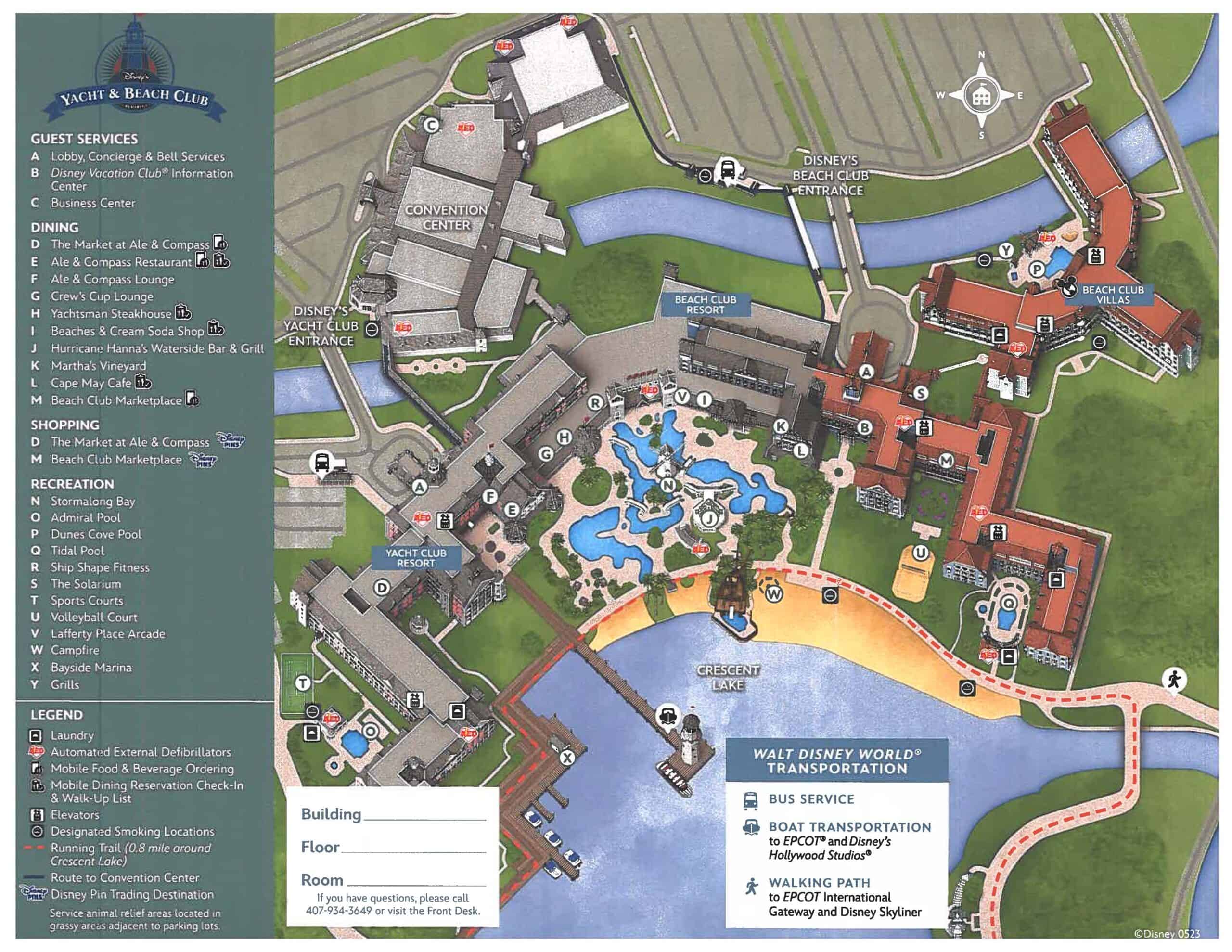 Disney's Yacht Club Map
