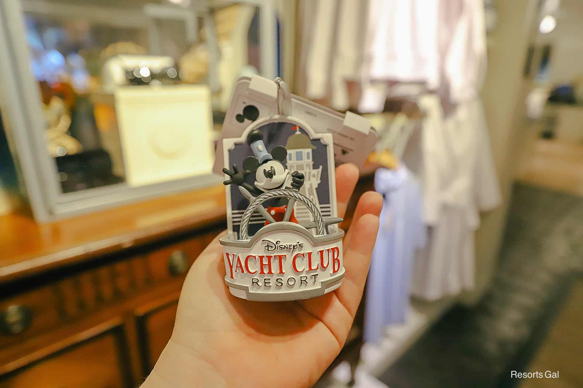 Sketchbook ornament with Mickey Mouse at the ship's wheel