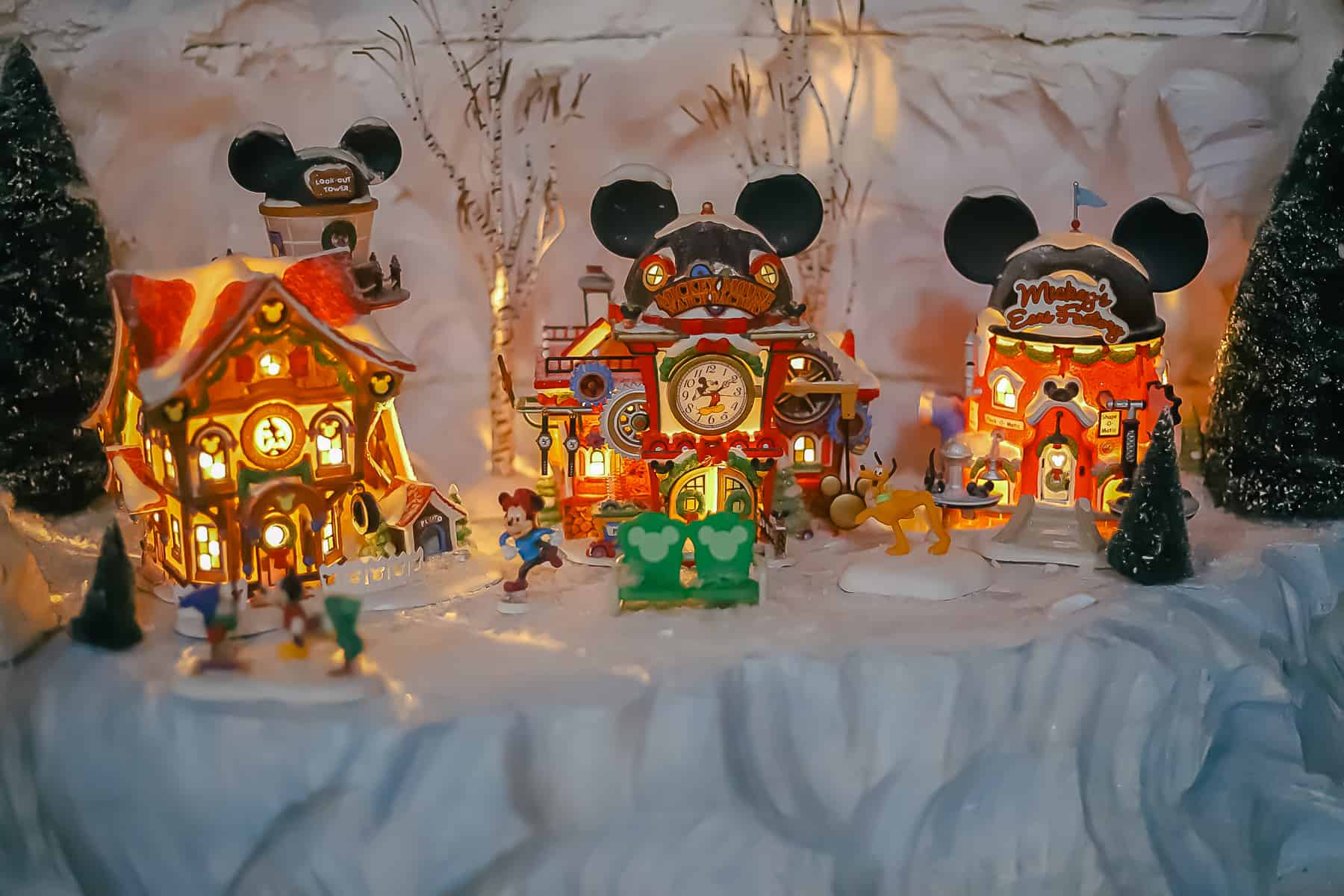 Mickey's Christmas Village is part of the train display at Disney's Yacht Club. 