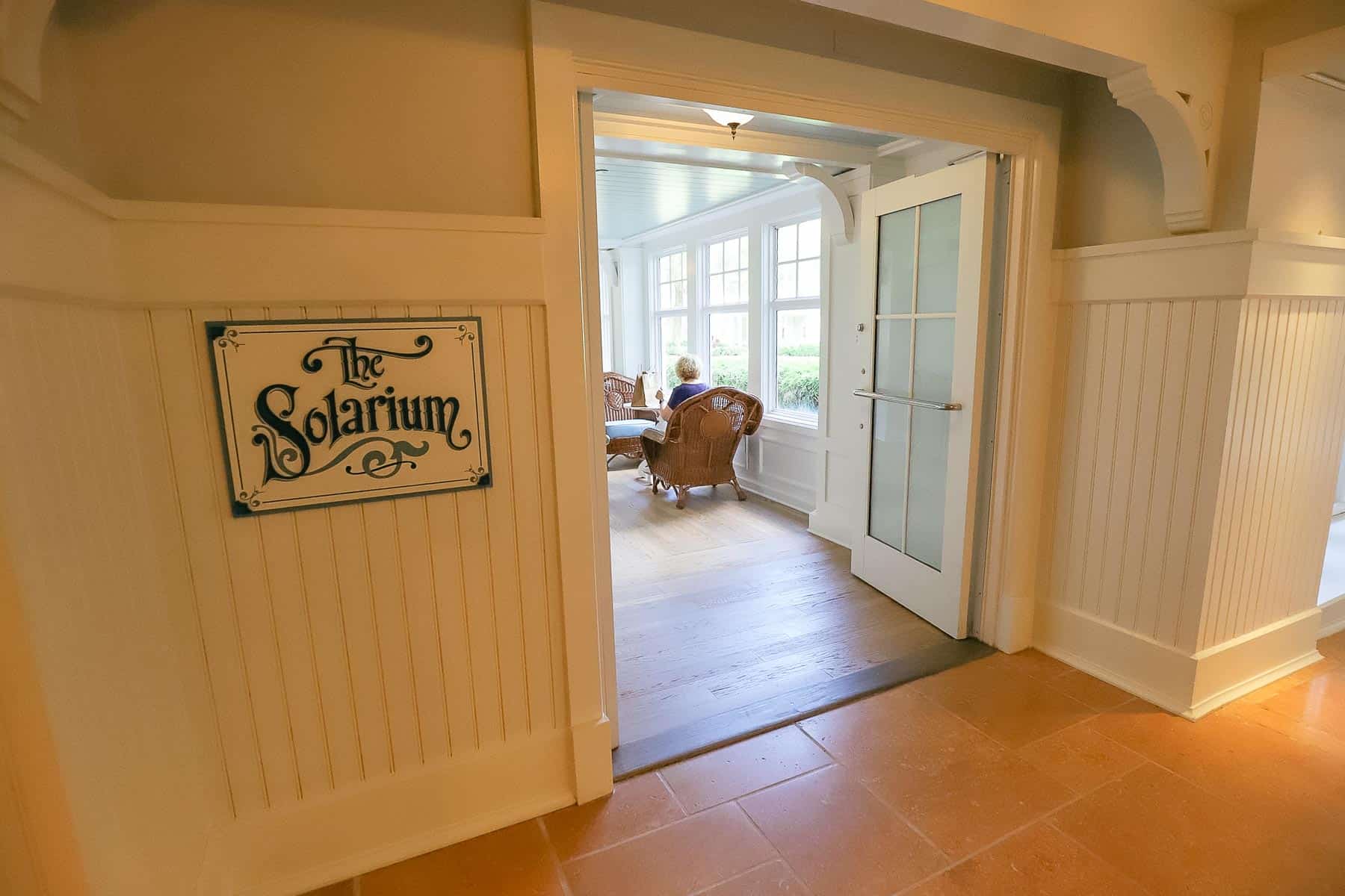 The entrance to the Solarium. 