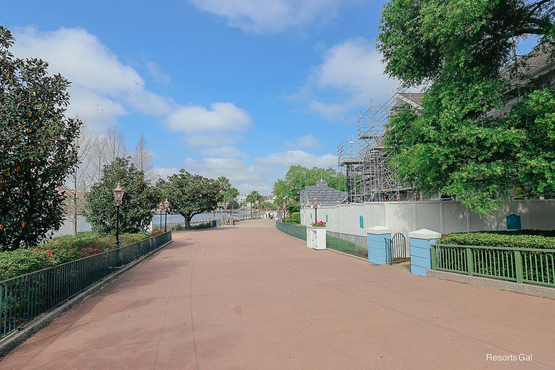 the walkway from Epcot to the Beach Club where you first start to see scaffolding