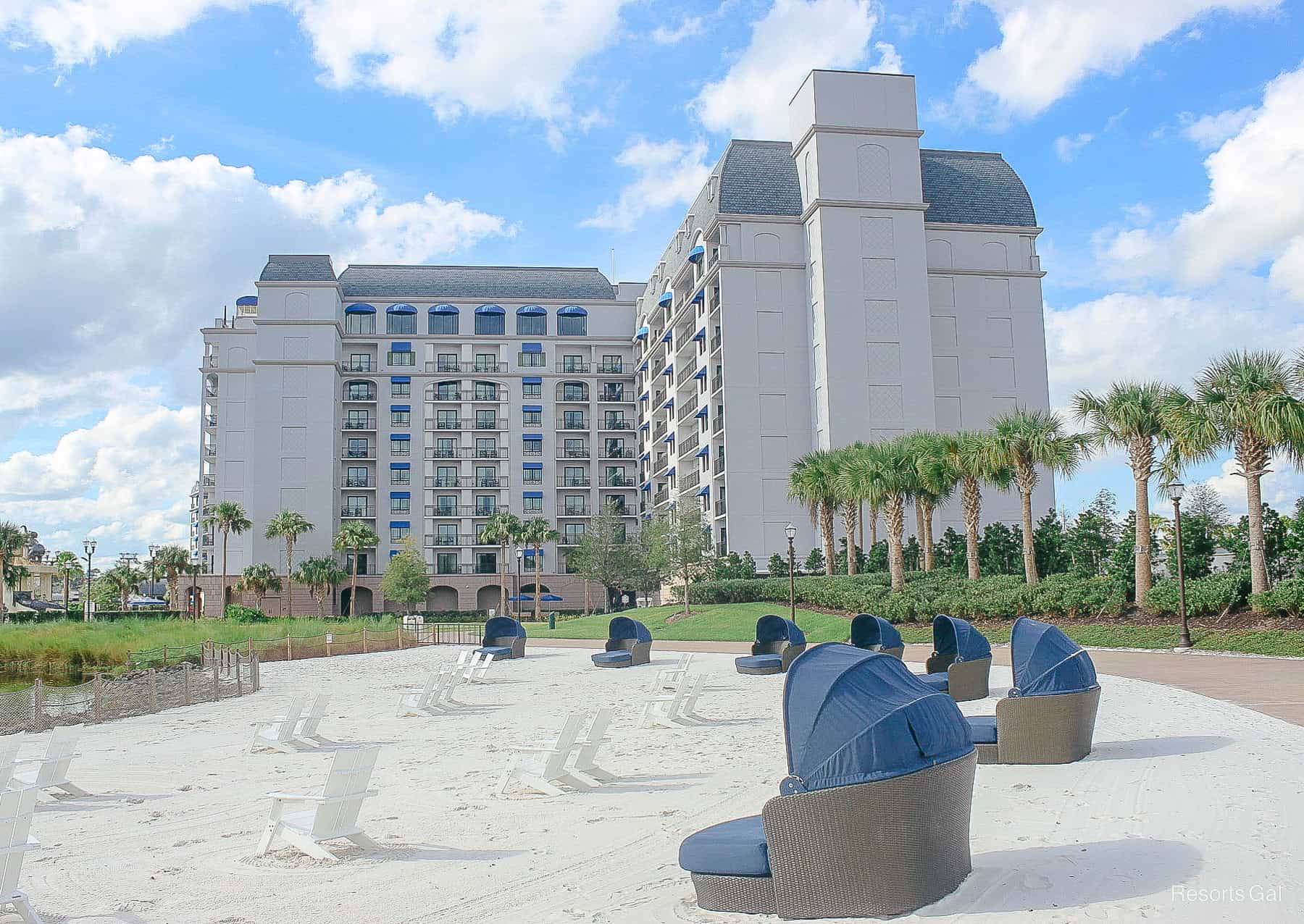 the white sand beach at Disney's Riviera Resort