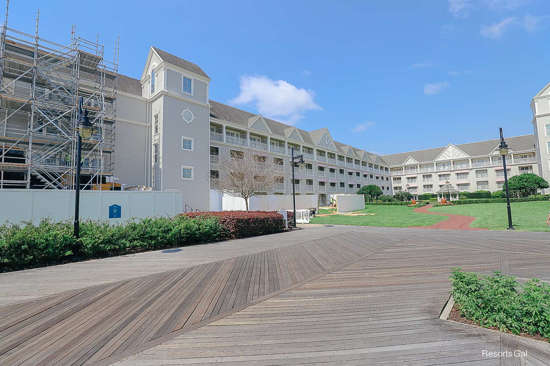the Yacht Club gazebo area as construction approaches