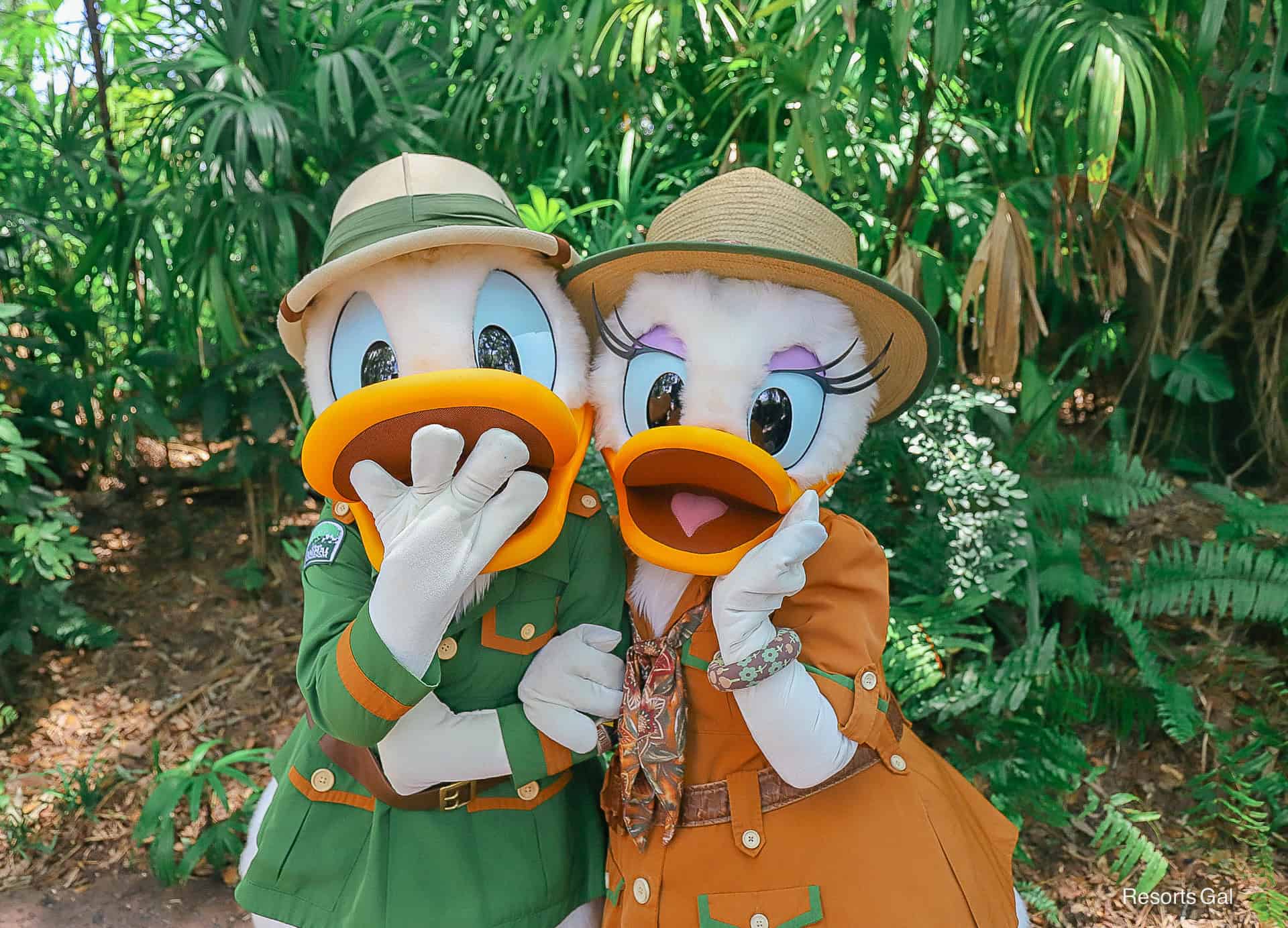 closeup with Donald Duck blowing a kiss and Daisy has hand on cheek.
