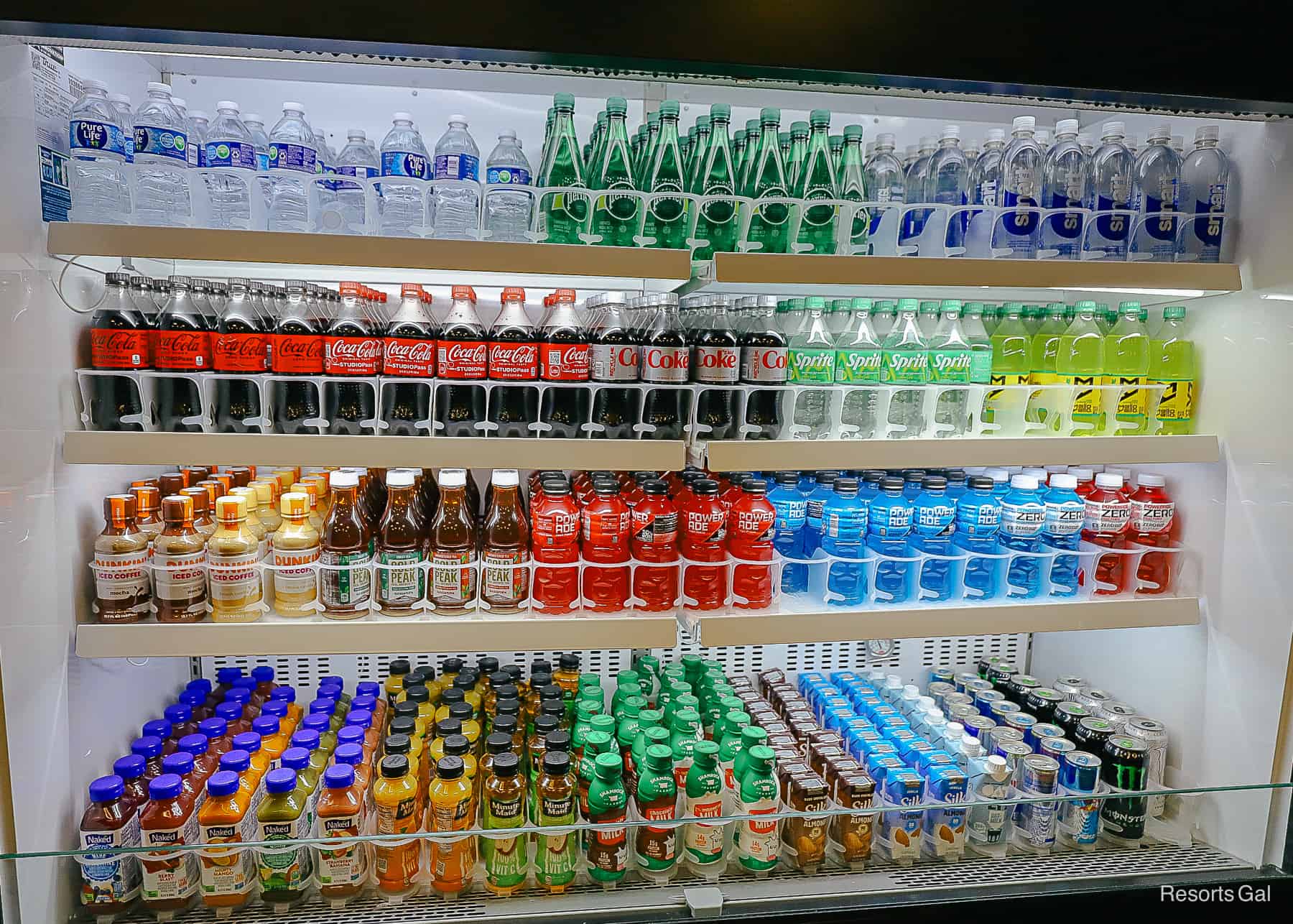 Bottled Coca-Cola products, Powerade, Juice, Milk, and more 