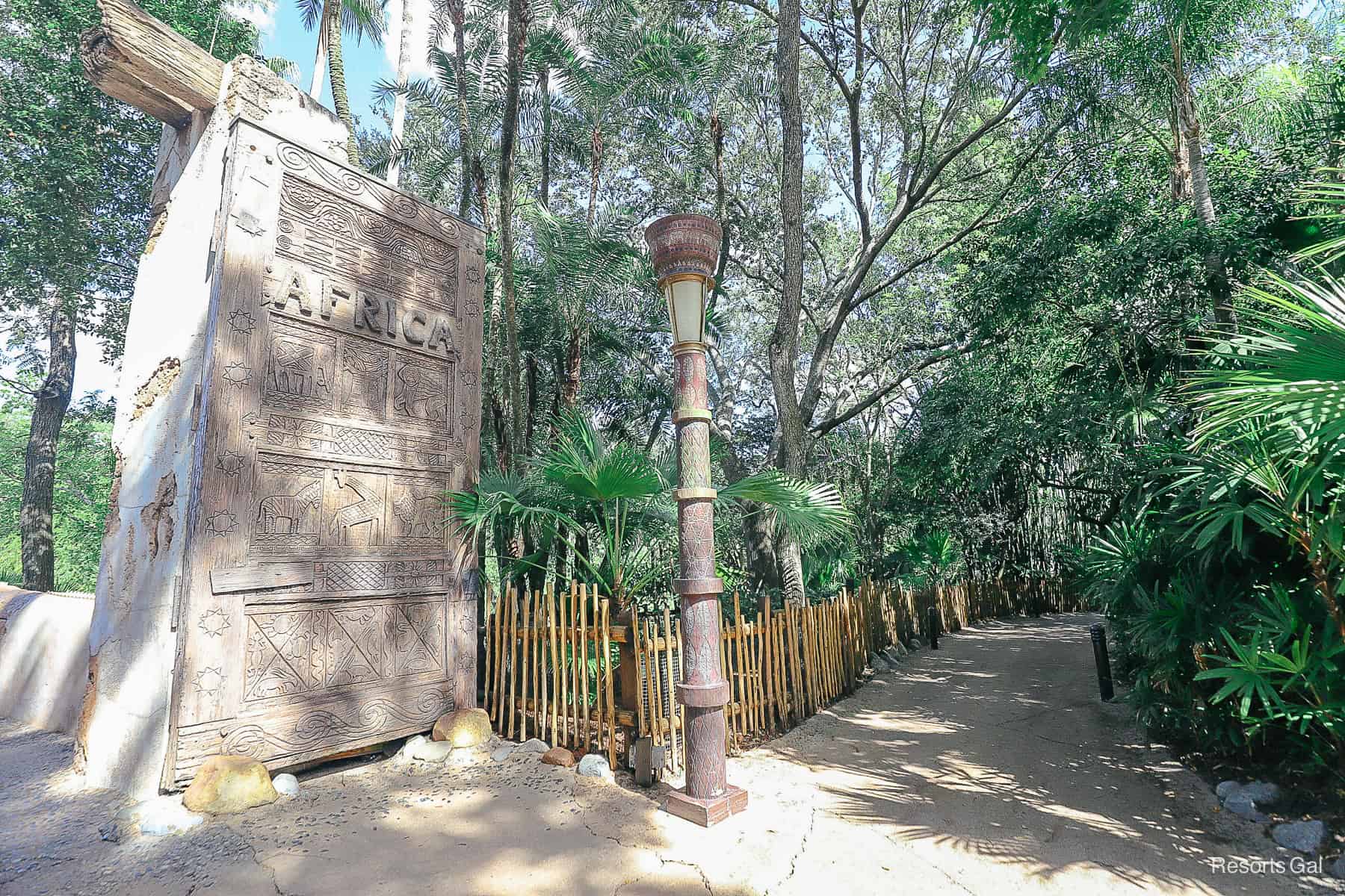 The Discovery Island Trail West is before the bridge to Africa