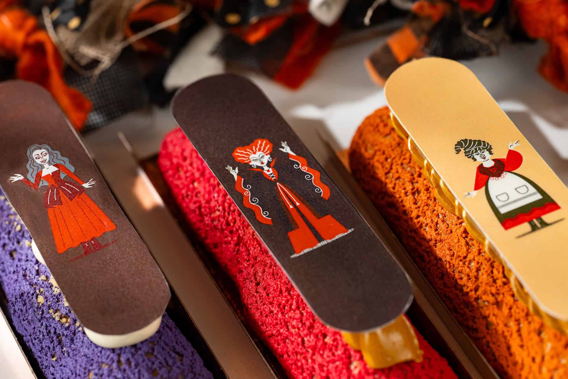 three Eclairs with Sanderson Sisters chocolate treat at Disney Springs for Halloween in 2026
