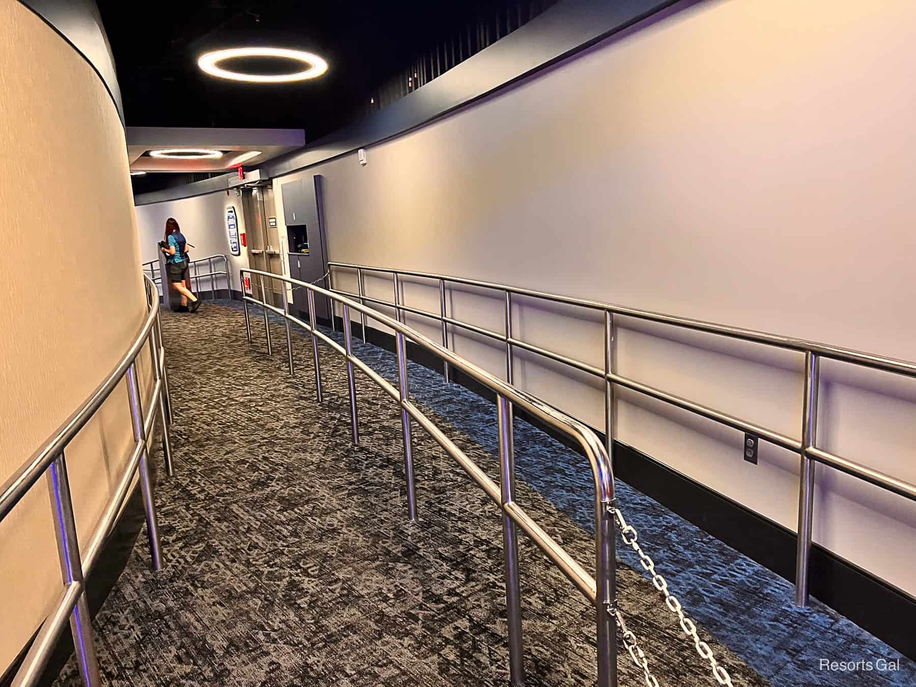 the empty single rider line for Test Track 