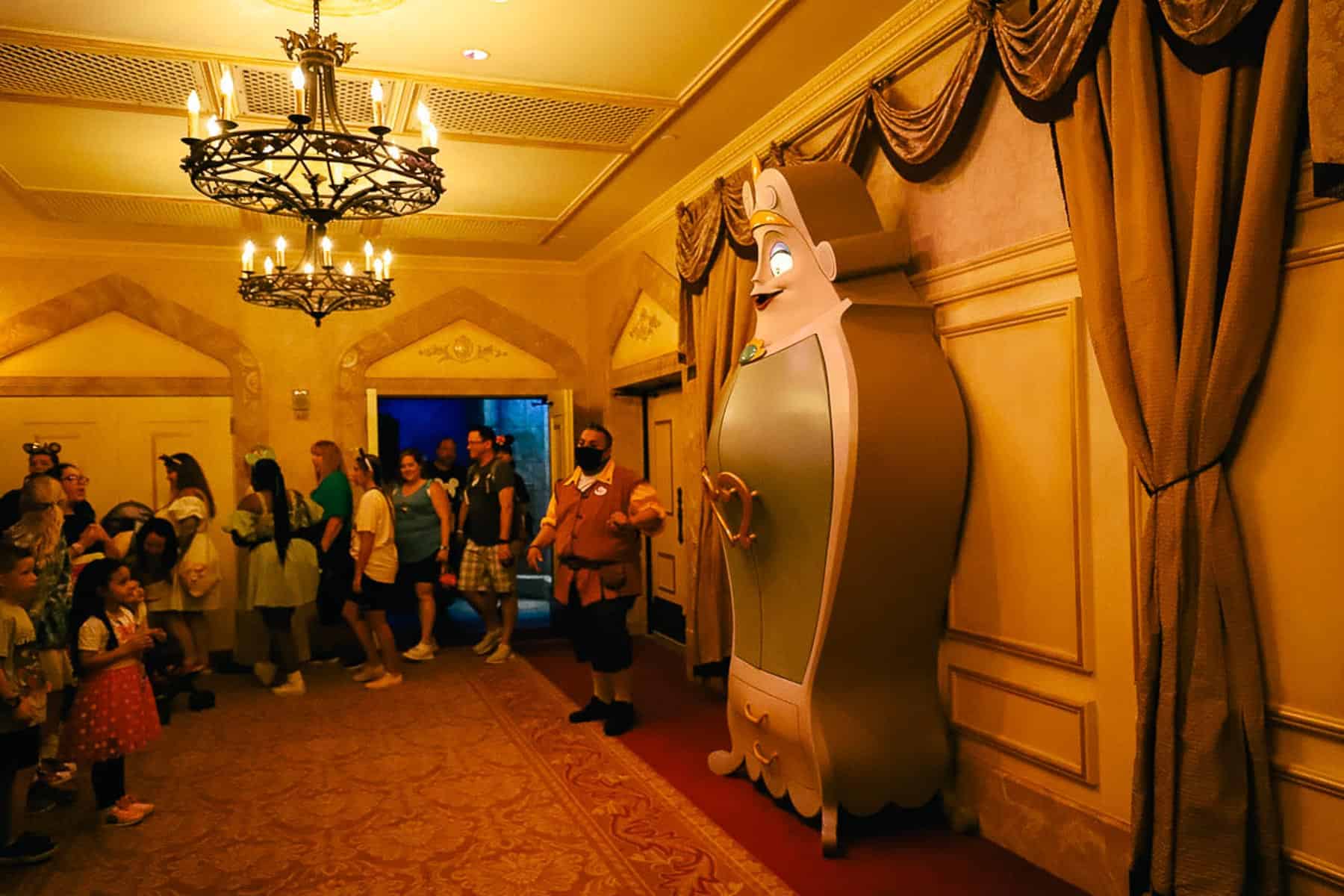 The enchanted wardrobe awaits guests inside the castle. 
