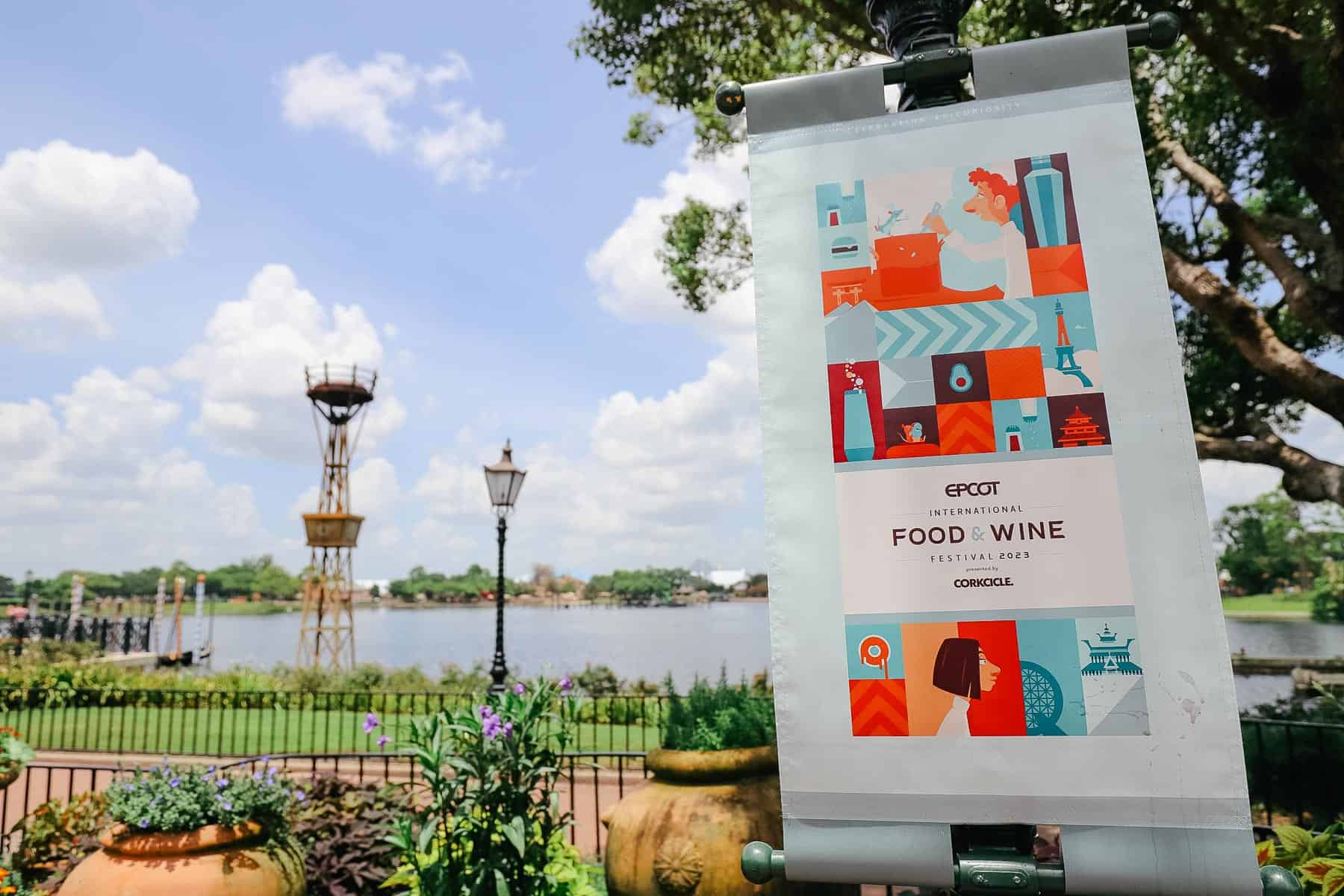a banner for the Epcot Food and Wine Festival 