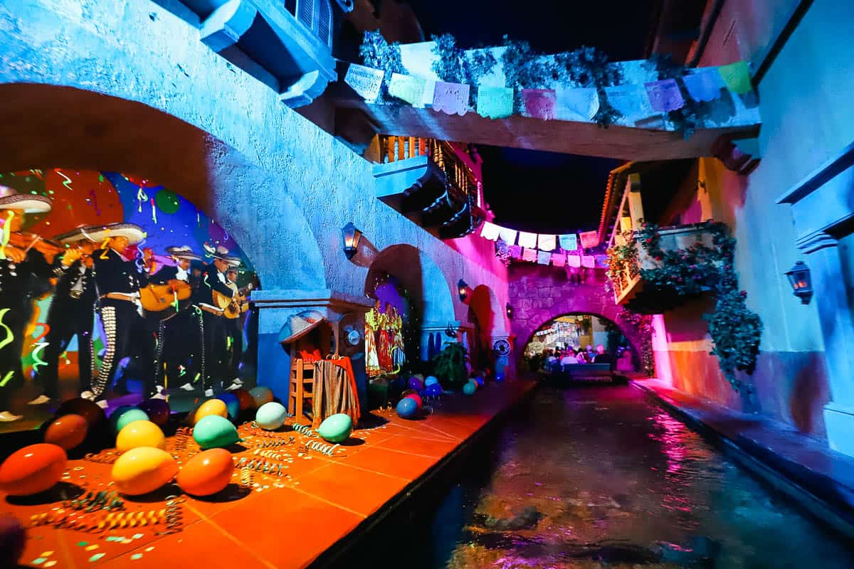 scene with a Mariachi band playing in the Gran Fiesta Tour 