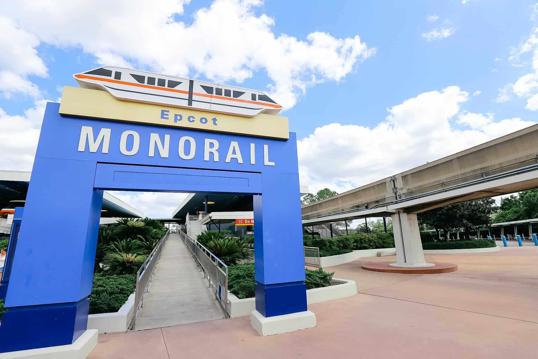 walkway up to the monorail at the Transportation and Ticket Center 