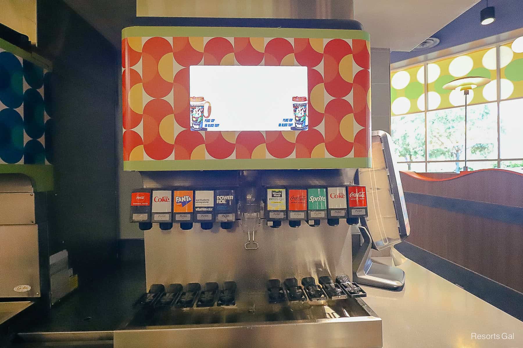 a beverage refill station at Pop Century