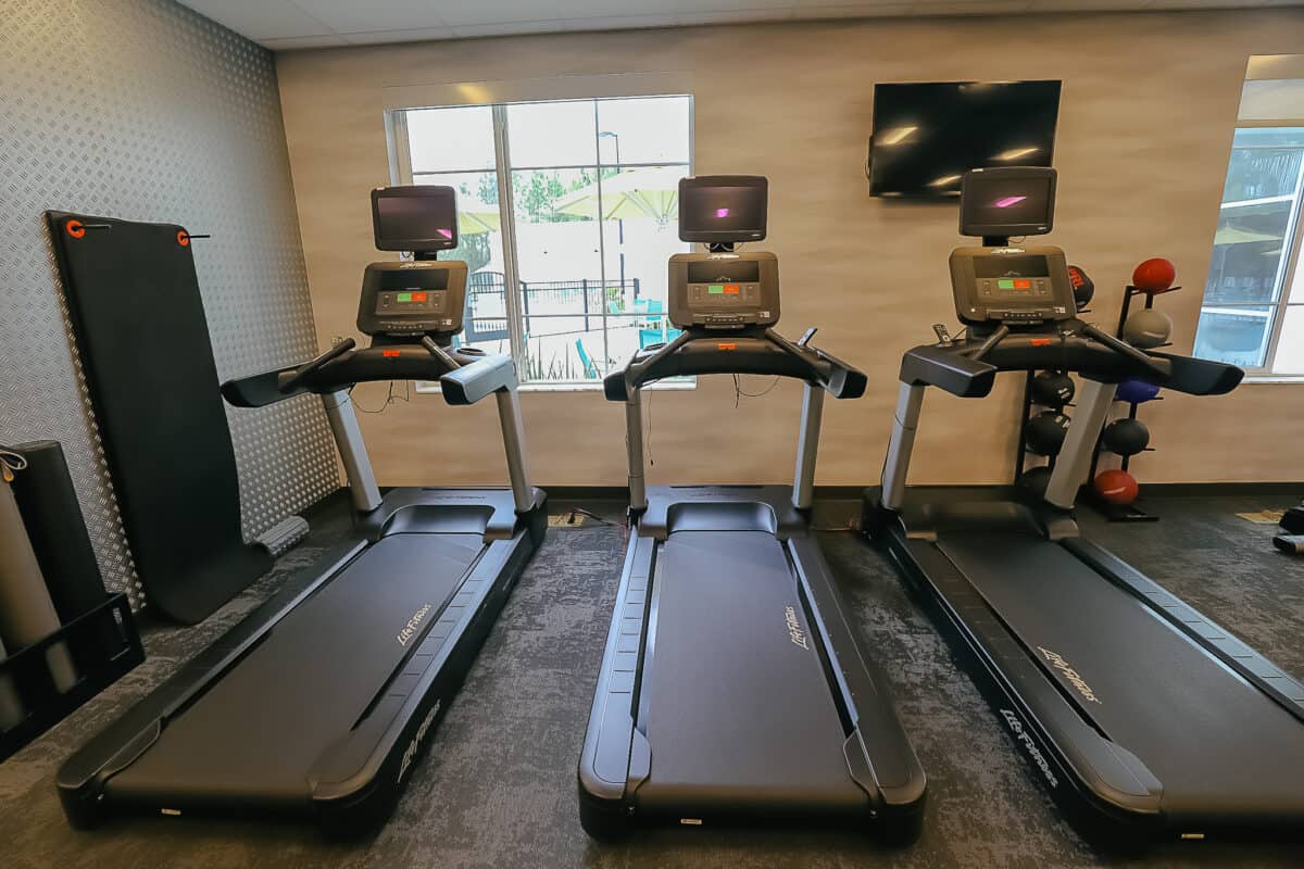 three treadmills Fairfield Inn Orlando at Flamingo Crossings