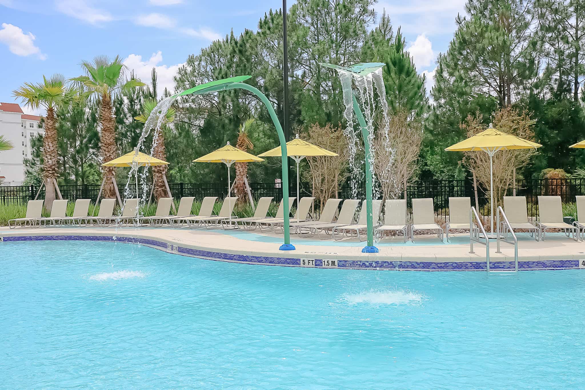 water feature at the hotel pool 