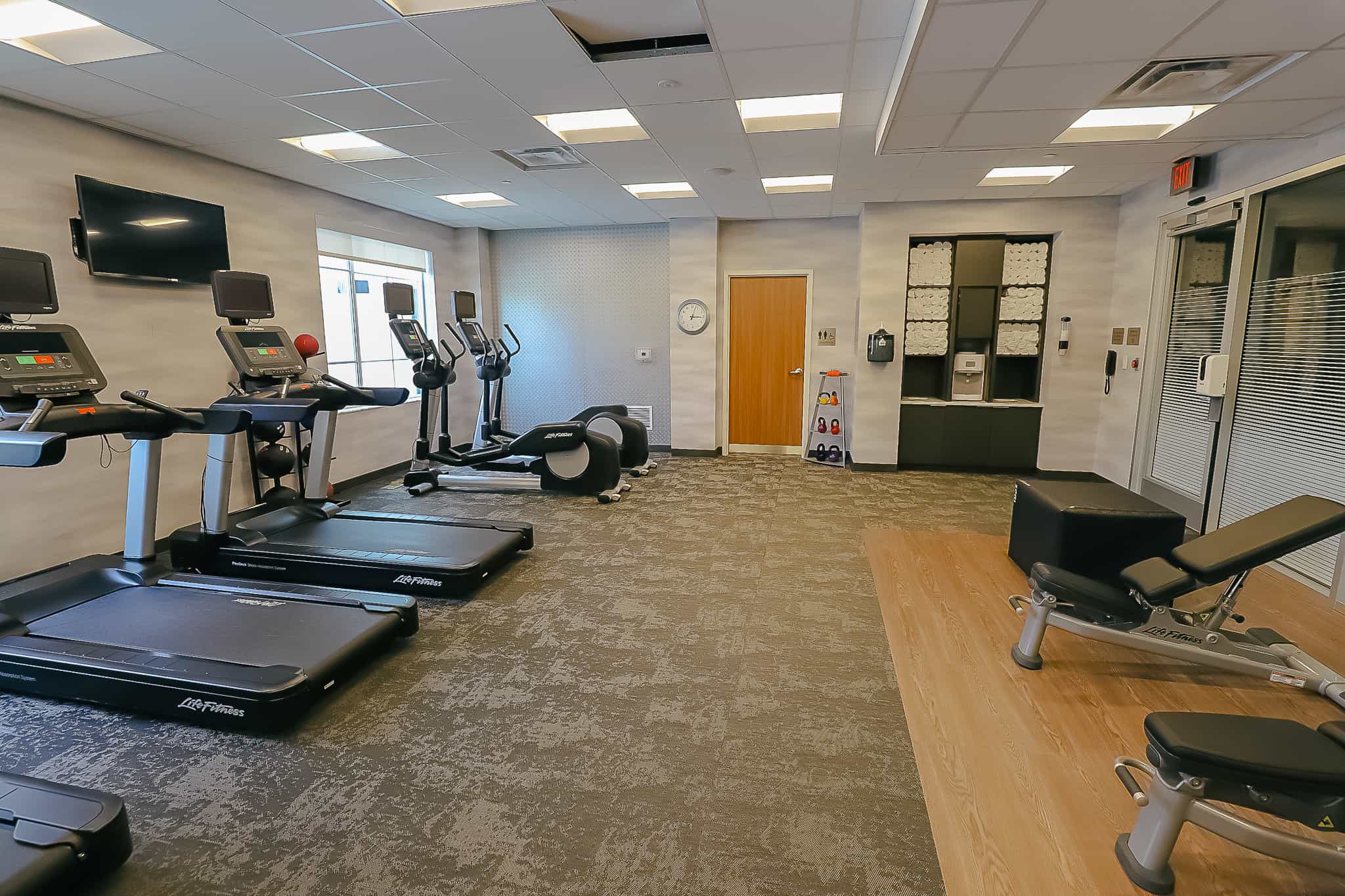 interior of the hotel's fitness center Fairfield Inn Orlando at Flamingo Crossings