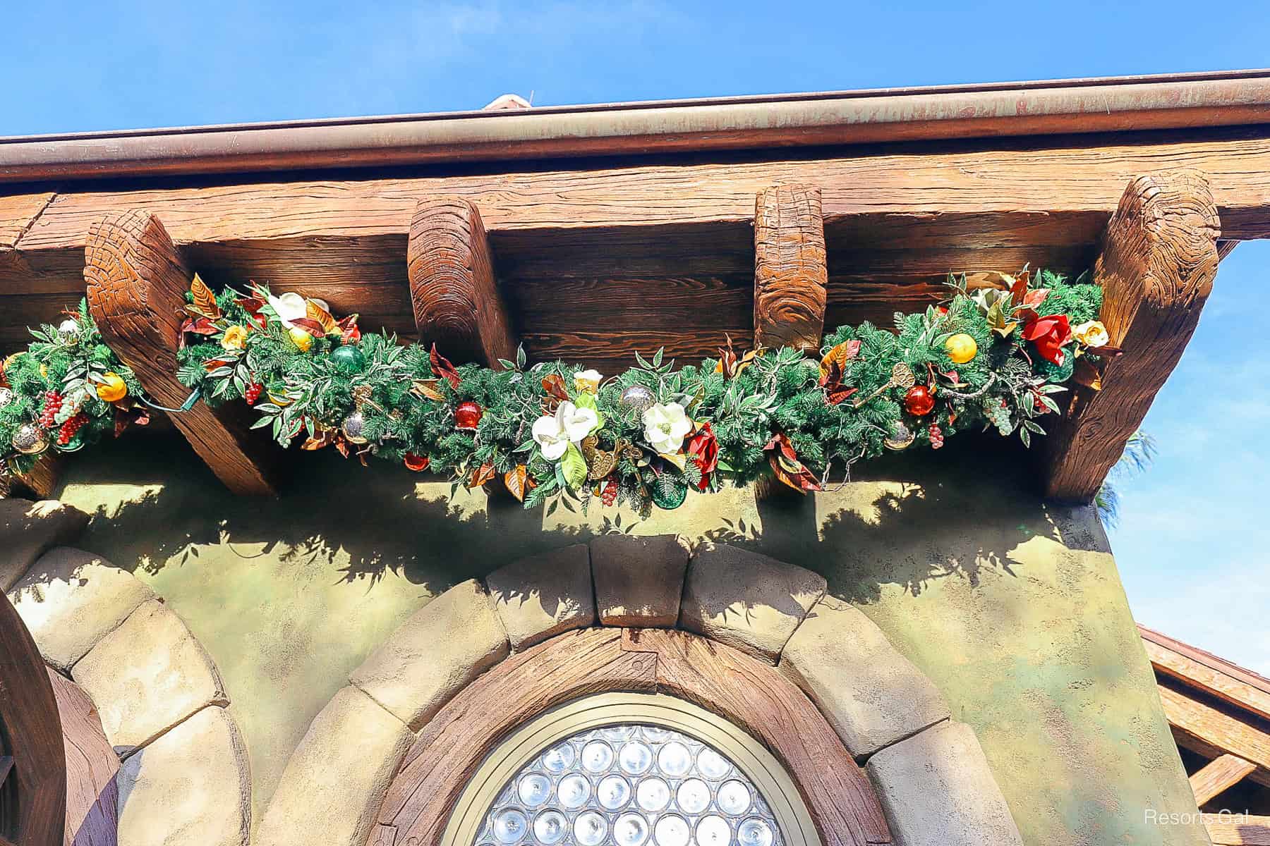 a closeup of the Fantasyland garland 