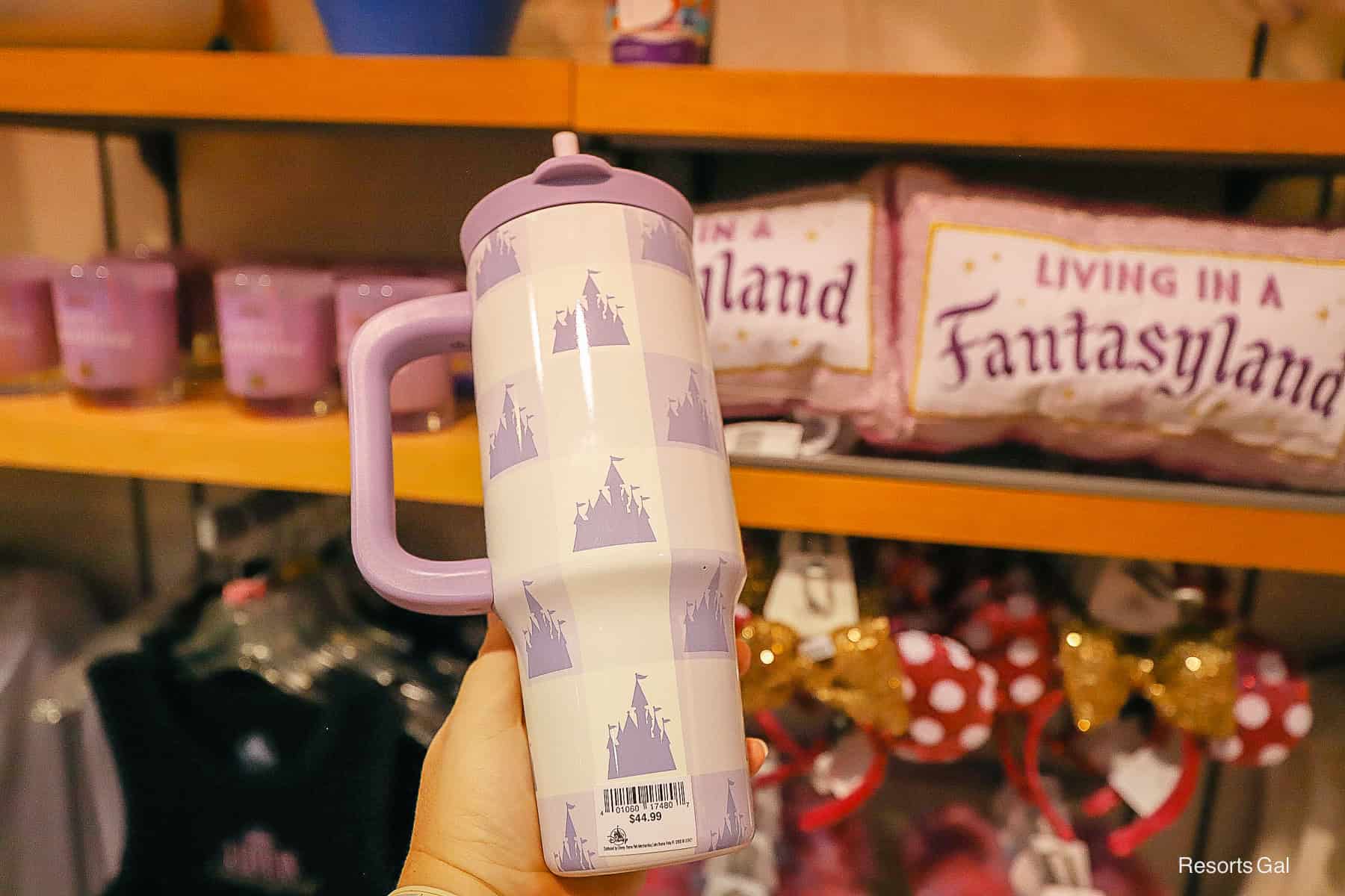 the price tag on the Fantasyland lavender tumbler