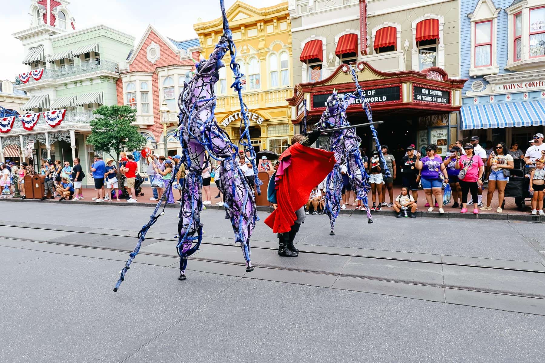 Prince Phillip fights the ravens in the parade. 