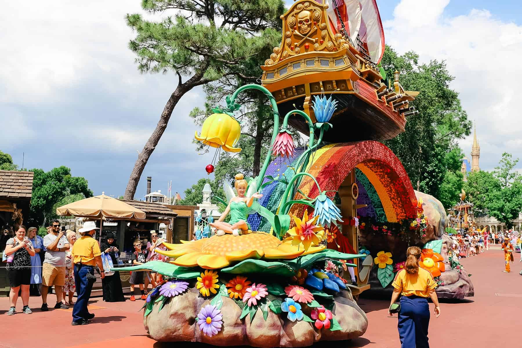 Tinkerbell brings up the rear of the Peter Pan float. 