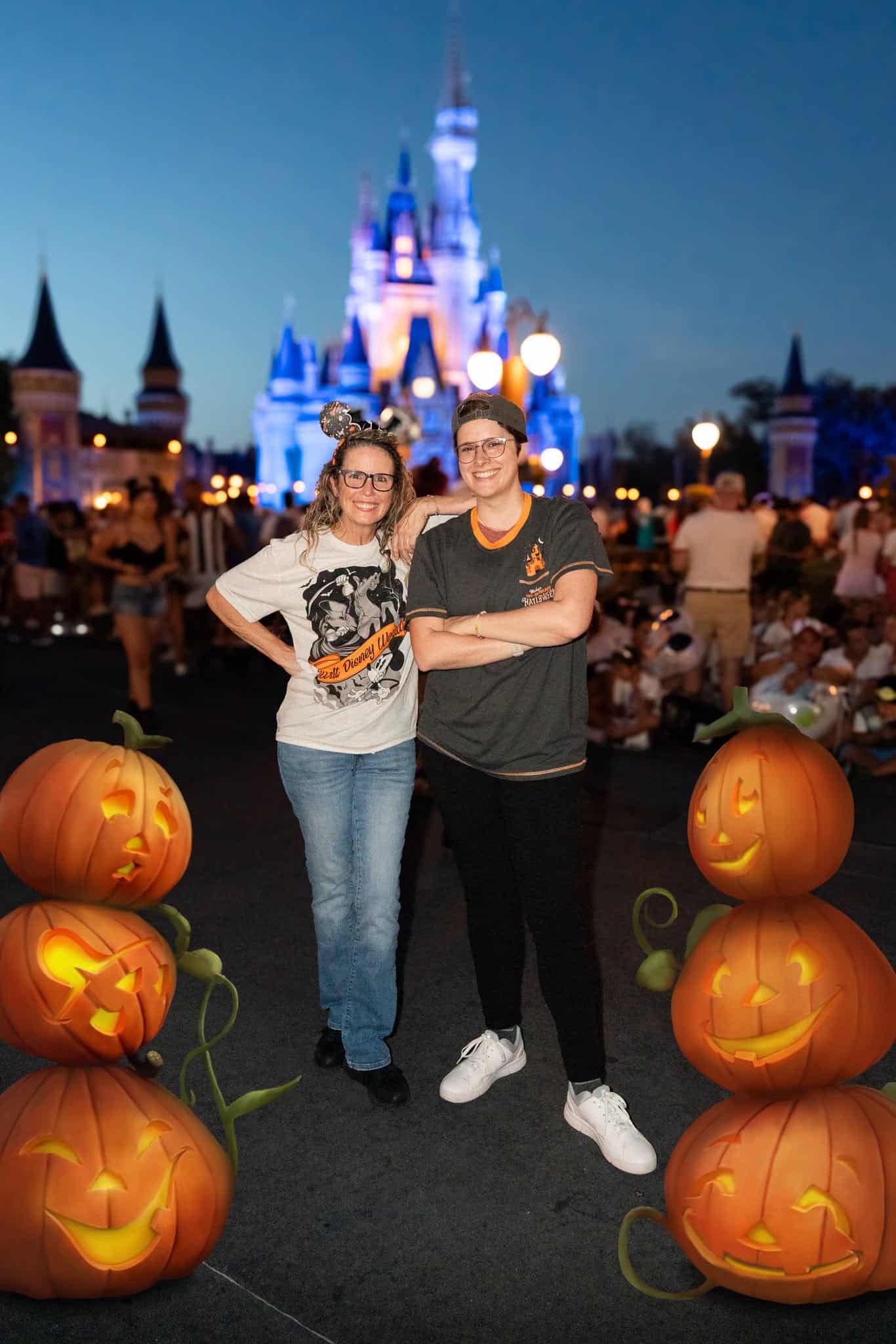 trio of pumpkins Magic Shot at Mickey's Halloween Party