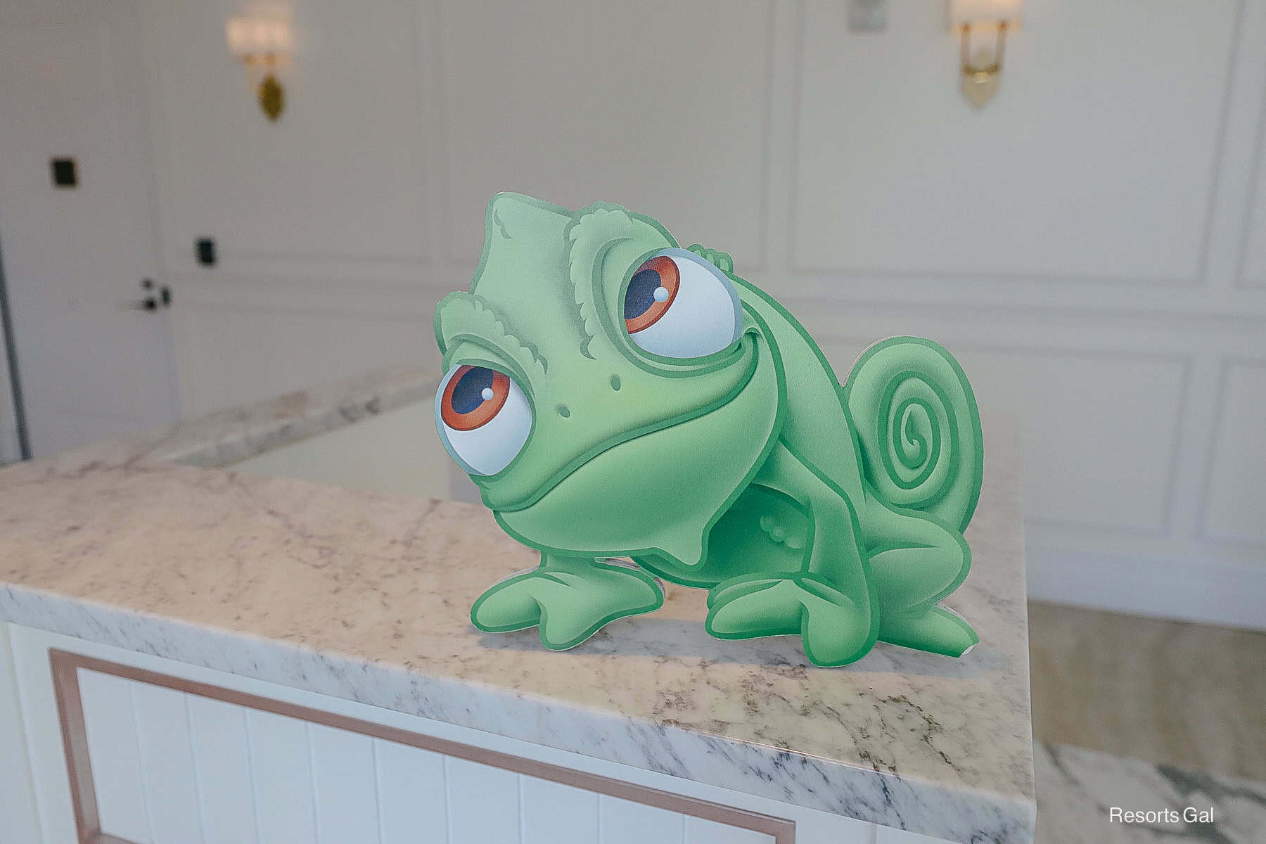 Pascal cardboard cutout that you search for at Disney's Riviera Resort