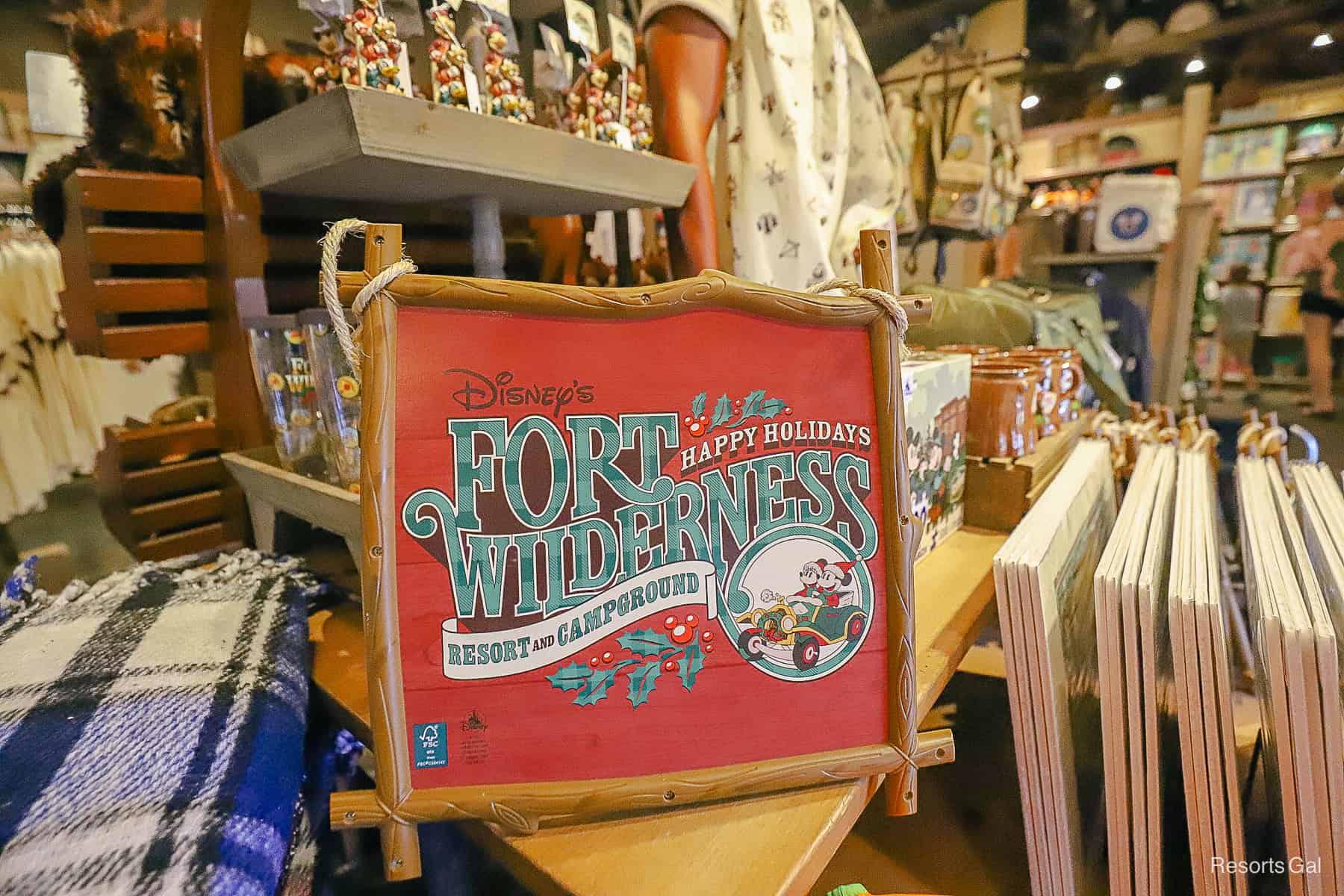 the opposite side of the panel says Disney's Fort Wilderness Happy Holidays