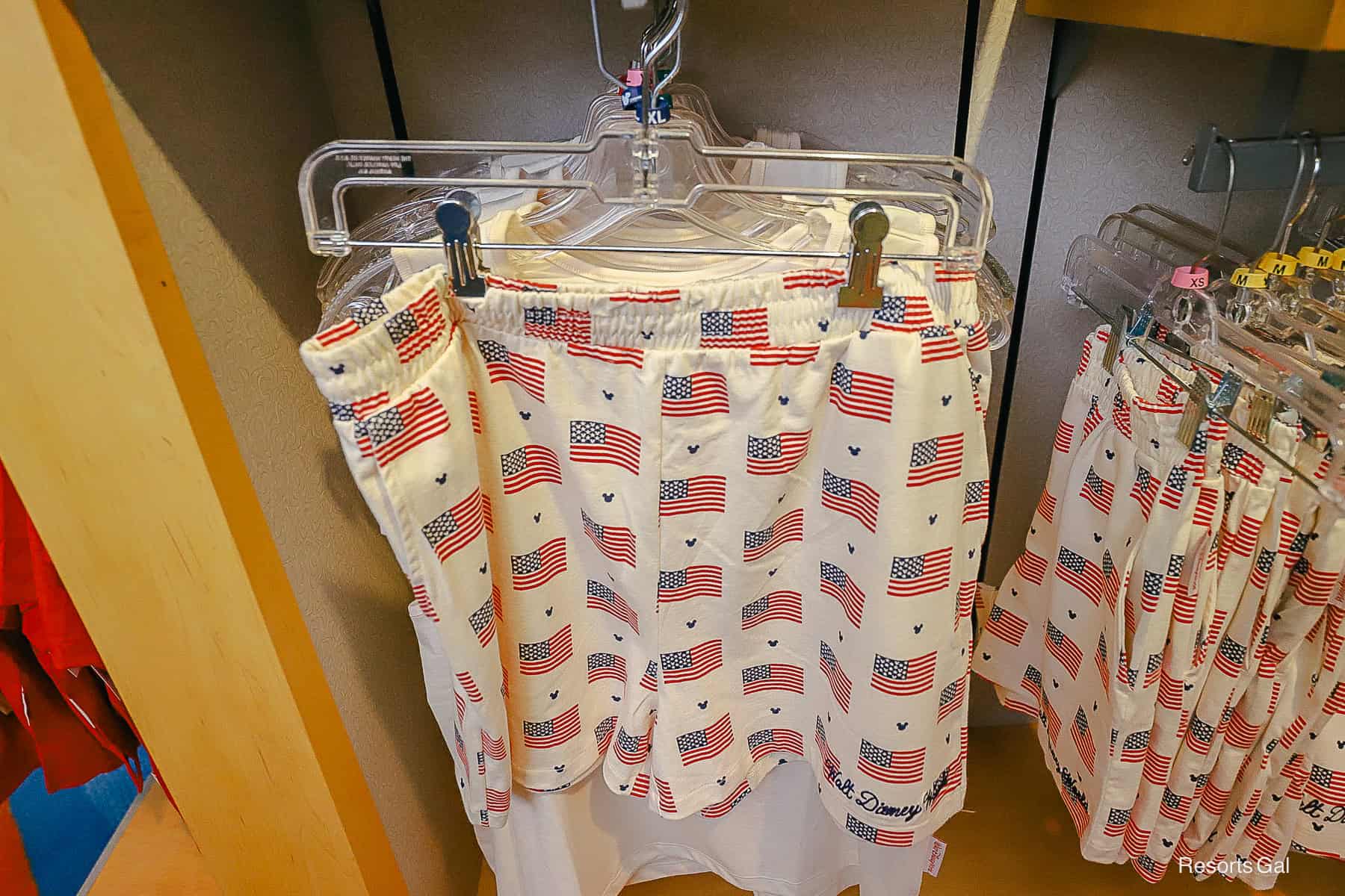 knit shorts with American flags 