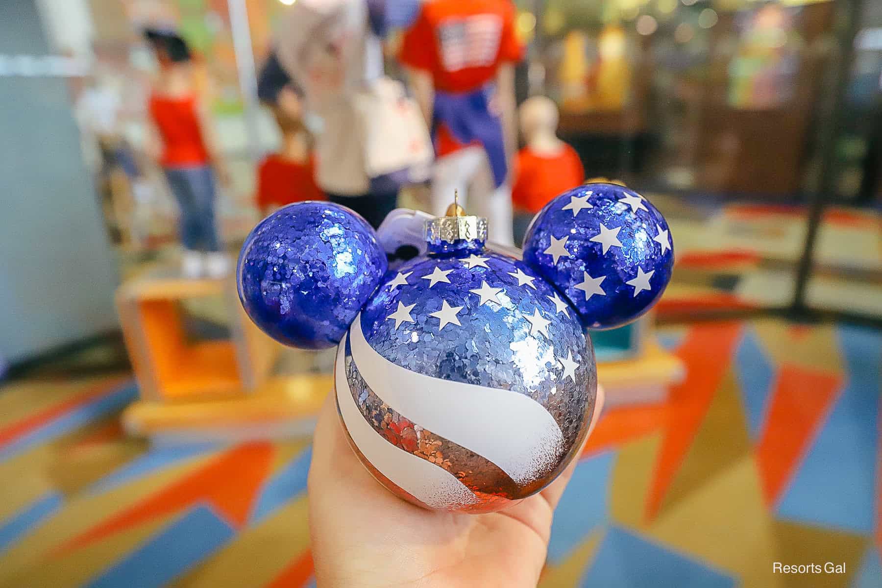 front of the ceramic ornament