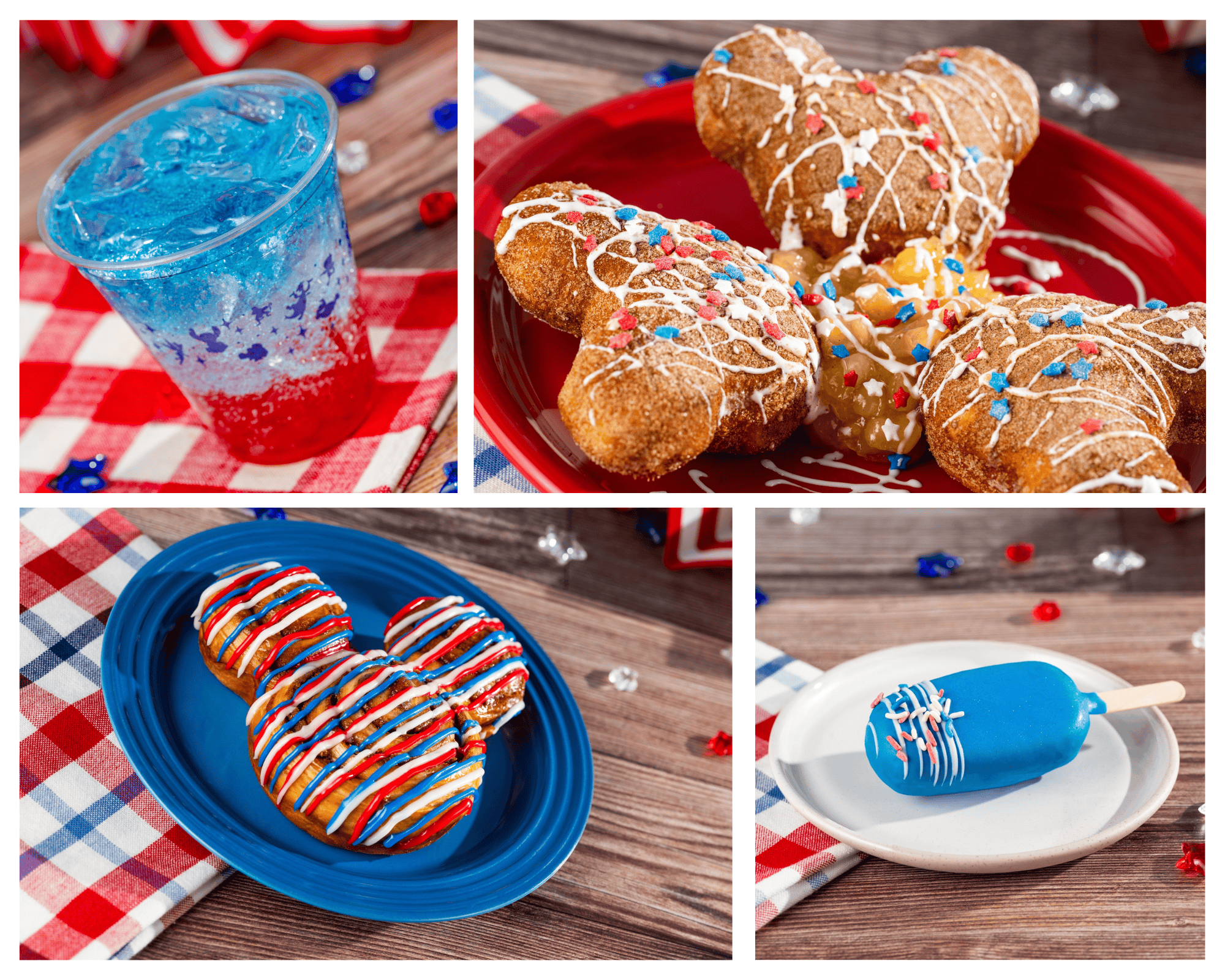 a collage of seasonal treats for the 4th of July