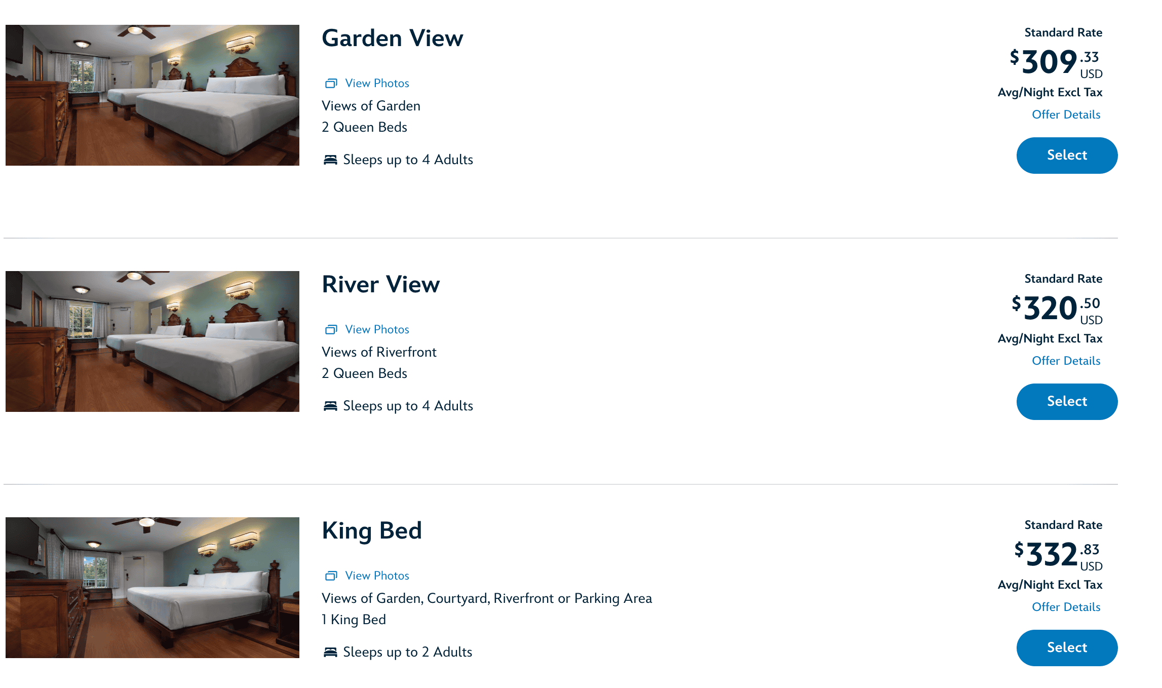 a screenshot that depicts moderate room categories in 2025