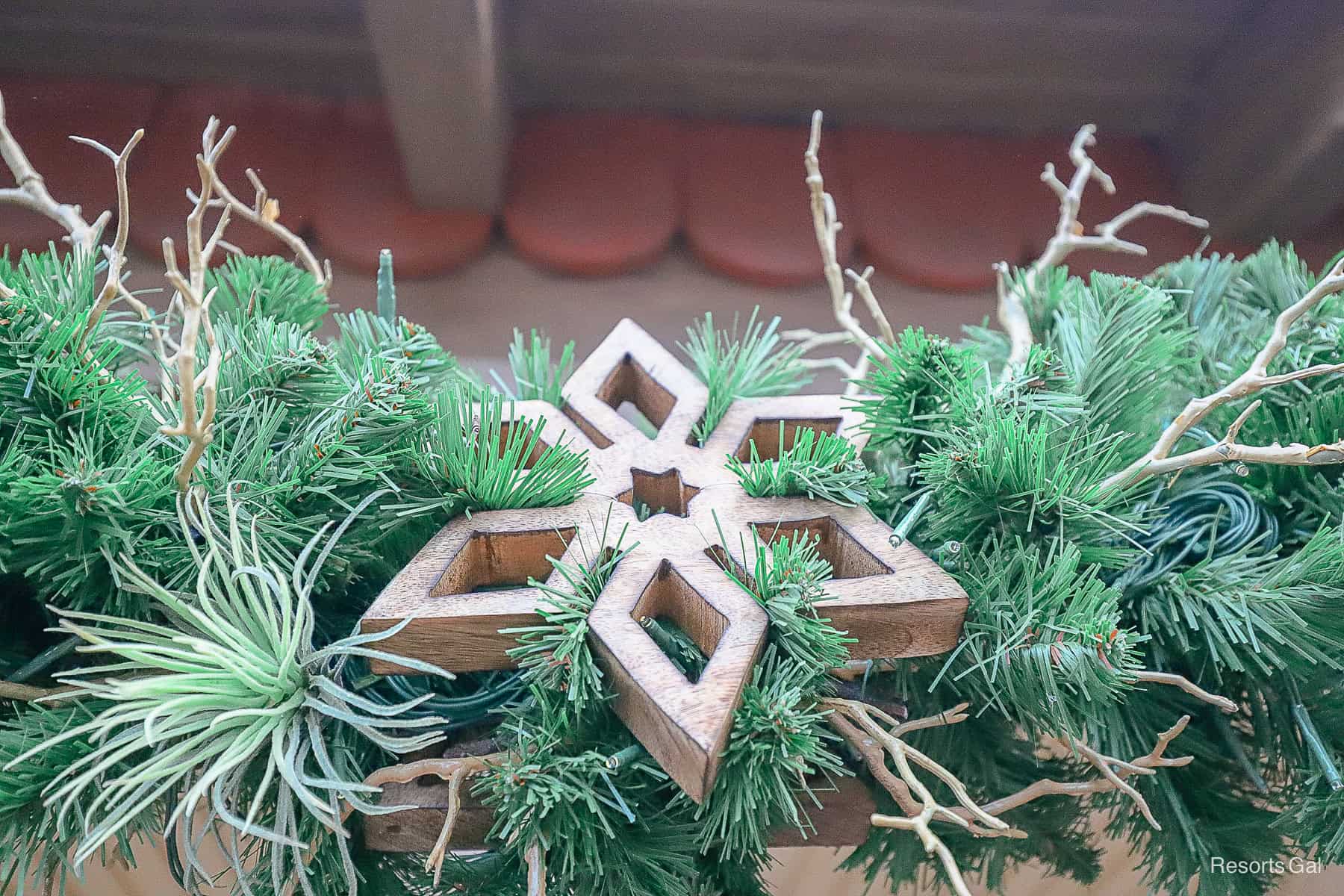 a large wooden star 