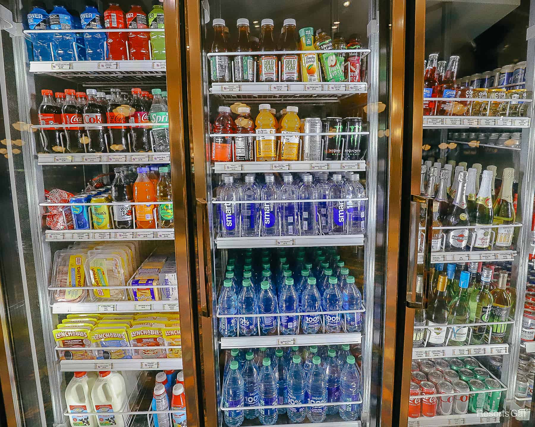 a refrigerated case with drinks in Fulton's General Store 