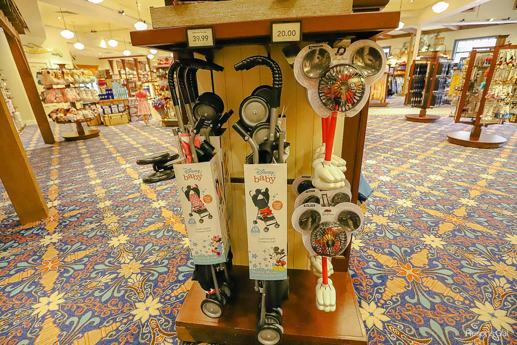 umbrella strollers and bubble blowers in Riverside's Gift Shop 