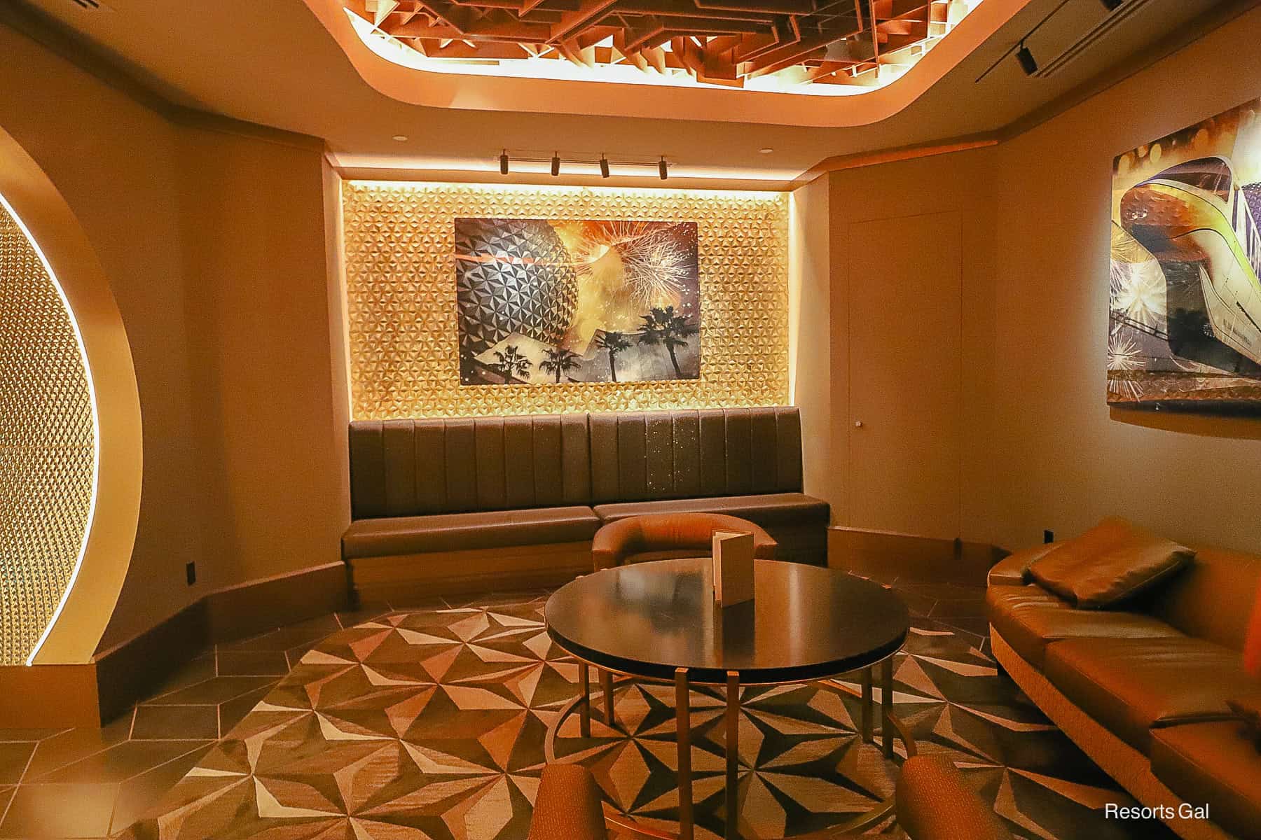 the lounge where guests wait for their seats at GEO-82