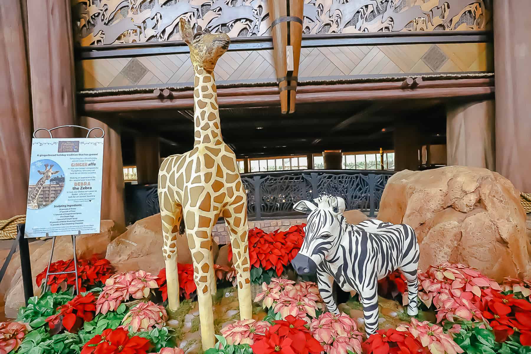 Gingerbread Giraffe and Zebra Add Holiday Touch to Disney’s Animal Kingdom Lodge