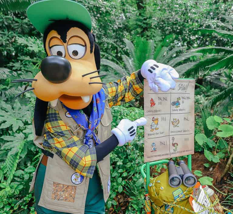 Meet Goofy in His Bird-Watching Costume Near Restaurantosaurus
