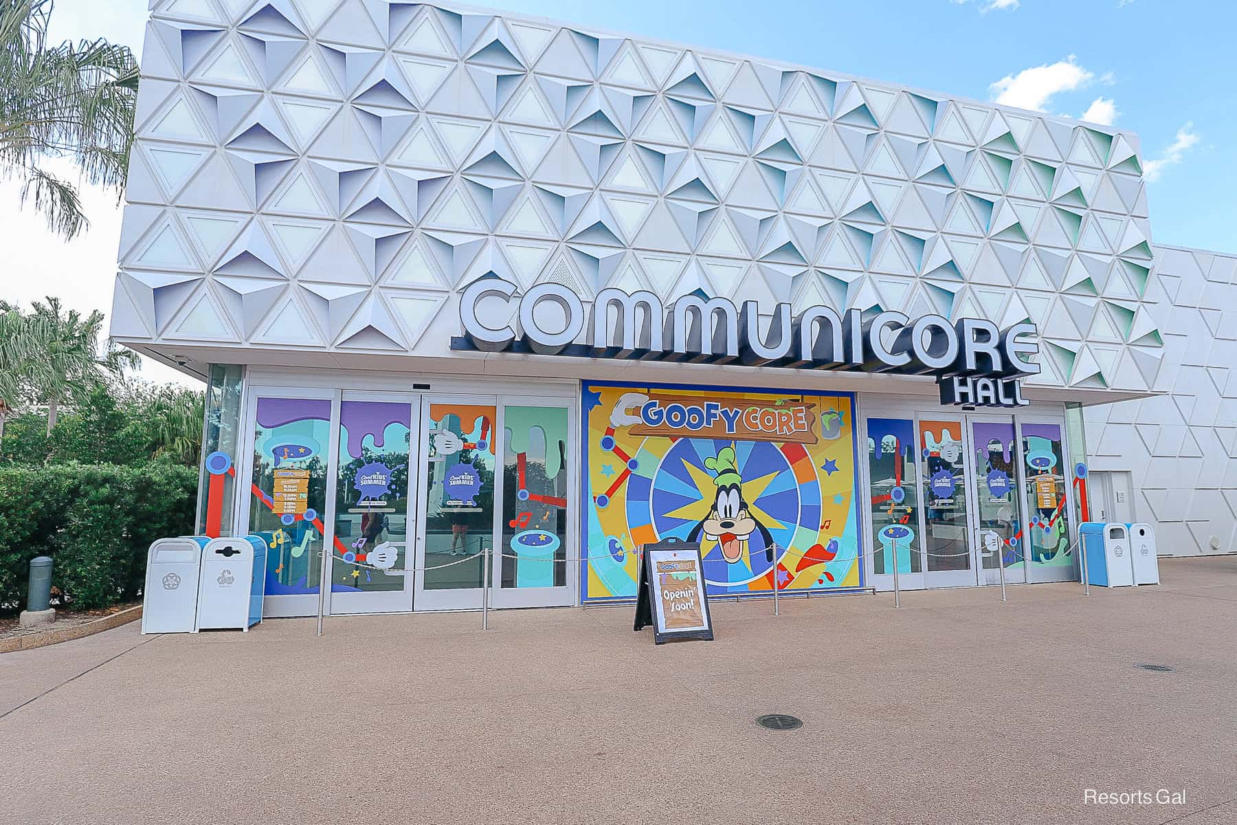 the entrance of GoofyCore Hall at Epcot